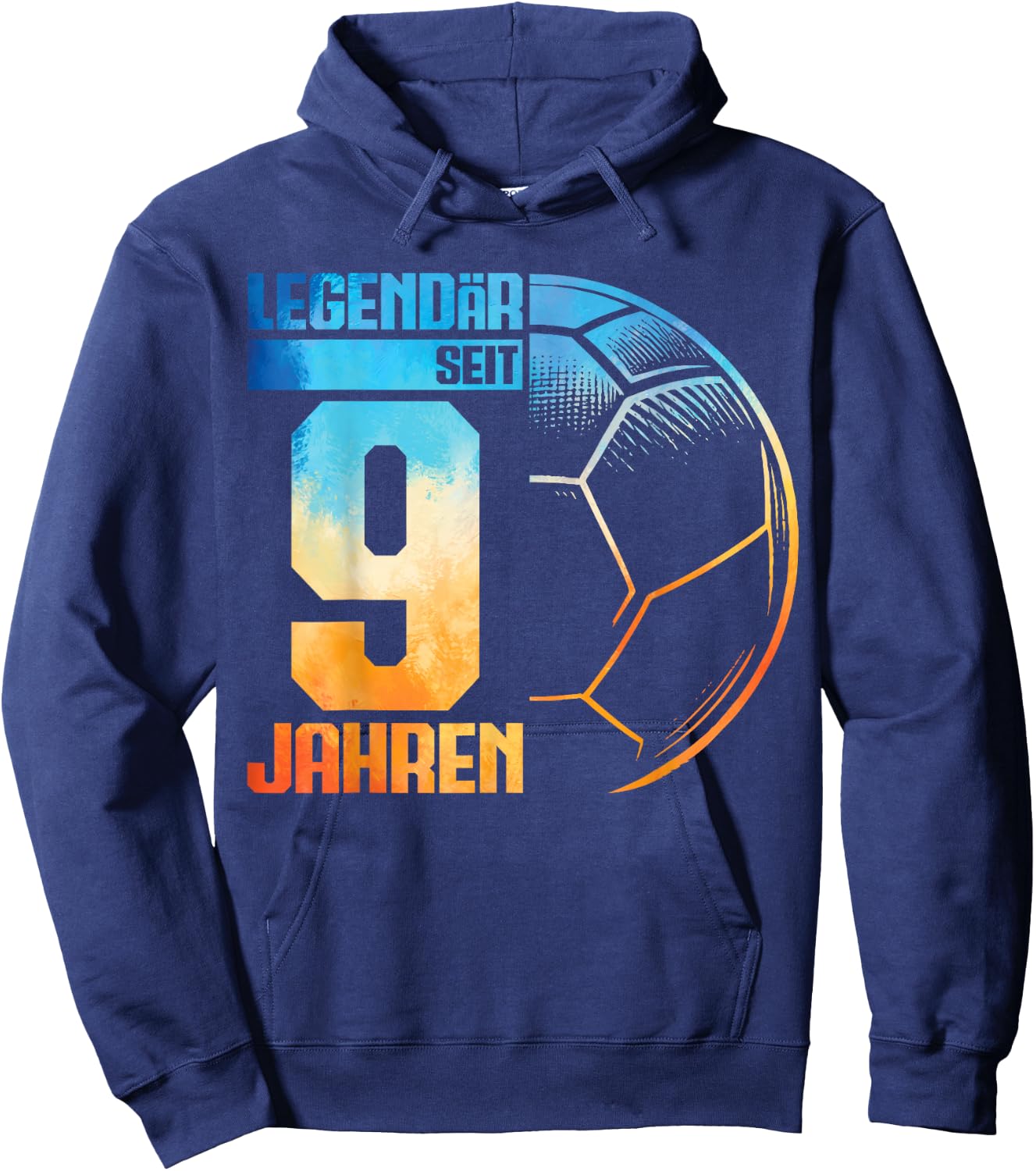 9th Birthday Retro Handball Player 9 Years Boy Kids , black Hoodie - Hoodie | Navy
