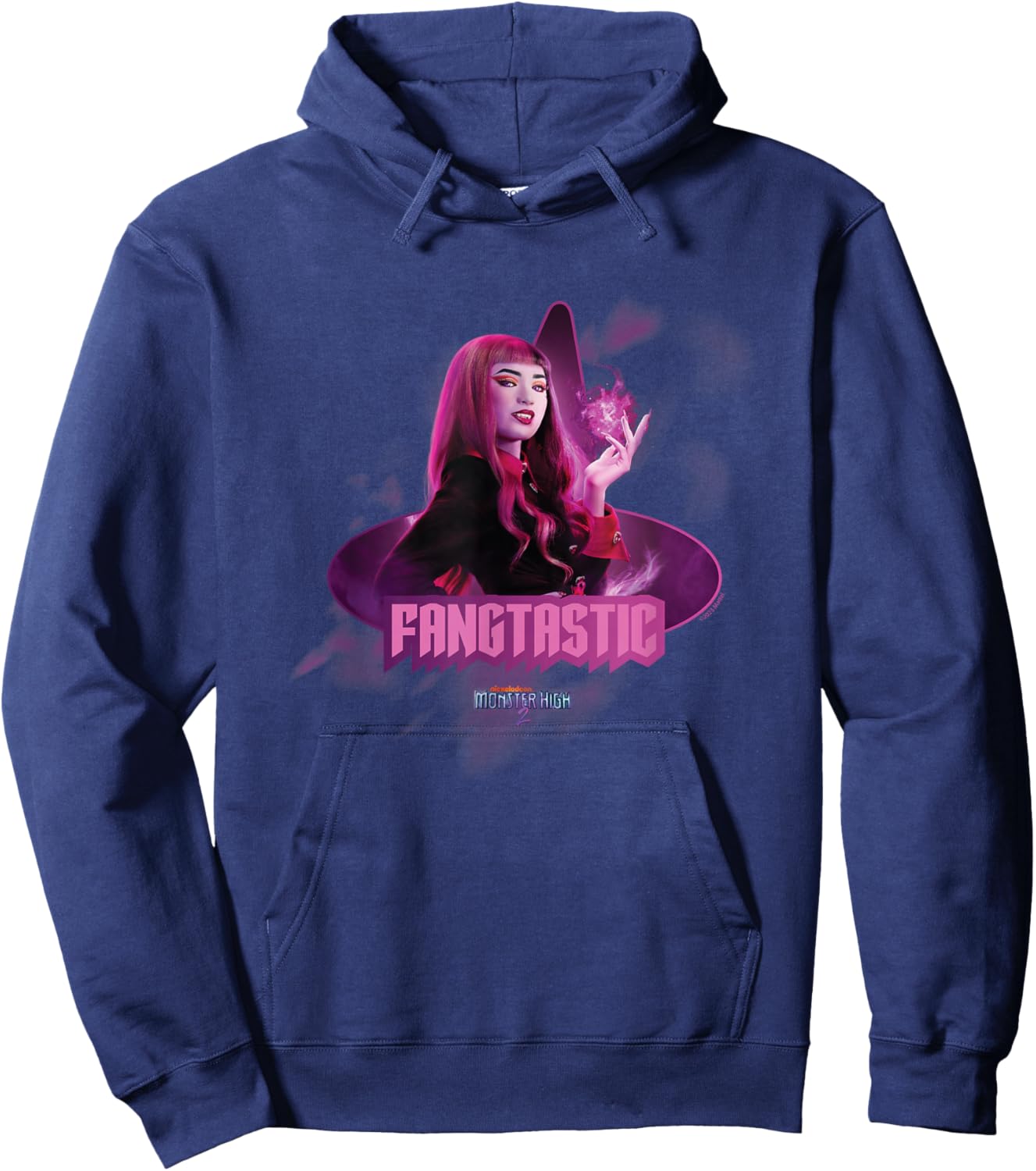 Monster High : Draculaura Cartoon, Schwarz, S, Kurzarm, Damen, Mädchen, Damen, Klassisch, Cartoon-Muster: Draculaura von Monster High Hoodie - Hoodie | Navy