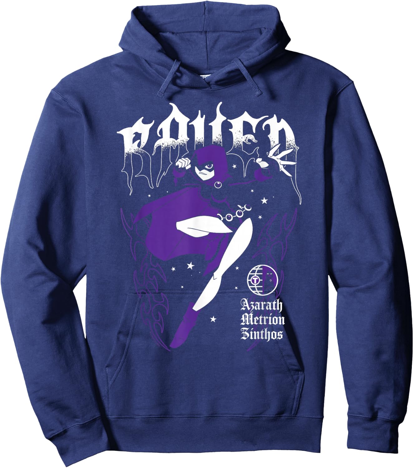 DC Comics Teen Titans Raven Azarath Metrion Zinthos Mantra Hoodie - Hoodie | Navy