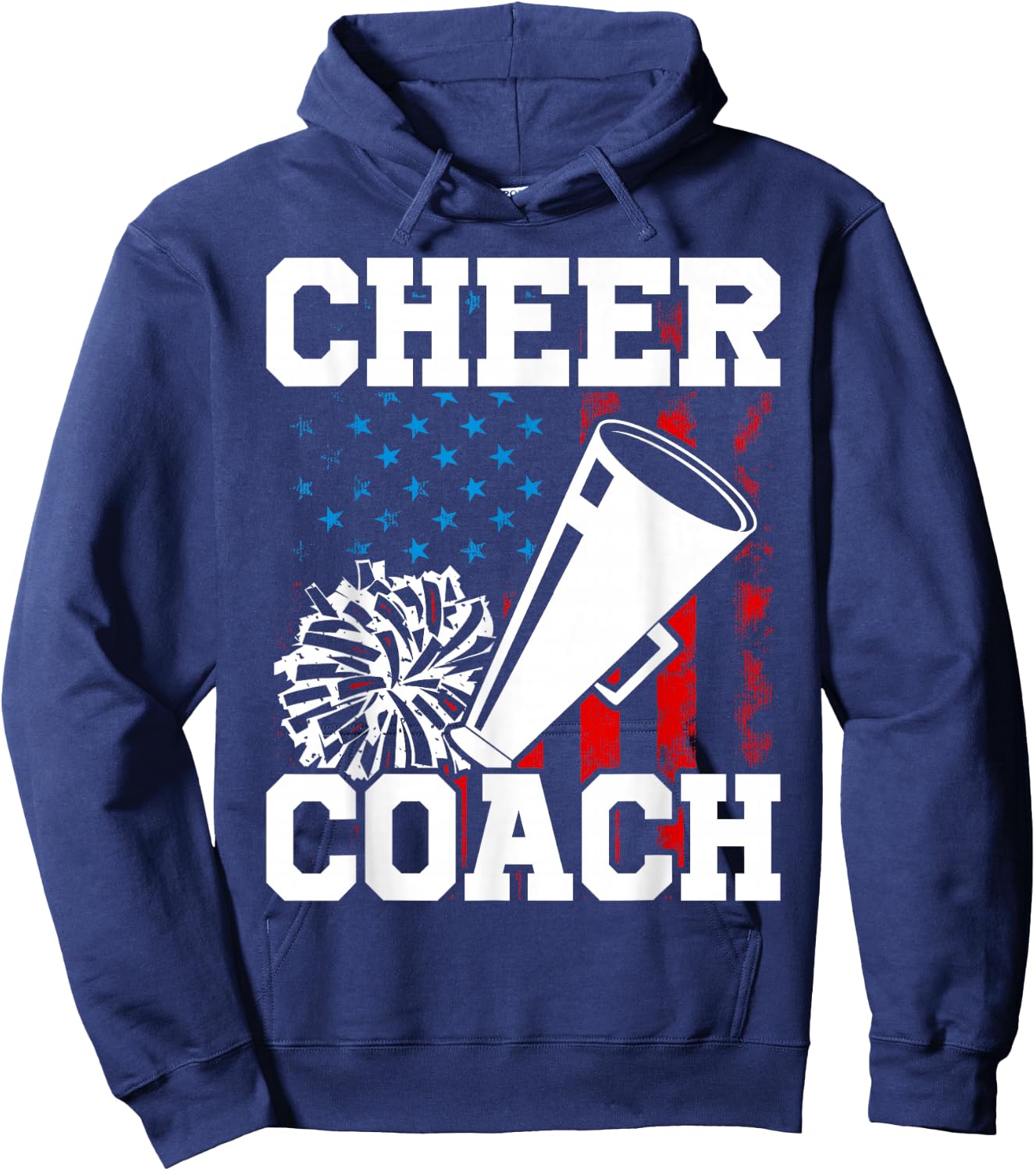 Cheer Coach Leopard Cheetah Print Red Cheer Hoodie - Hoodie | Navy