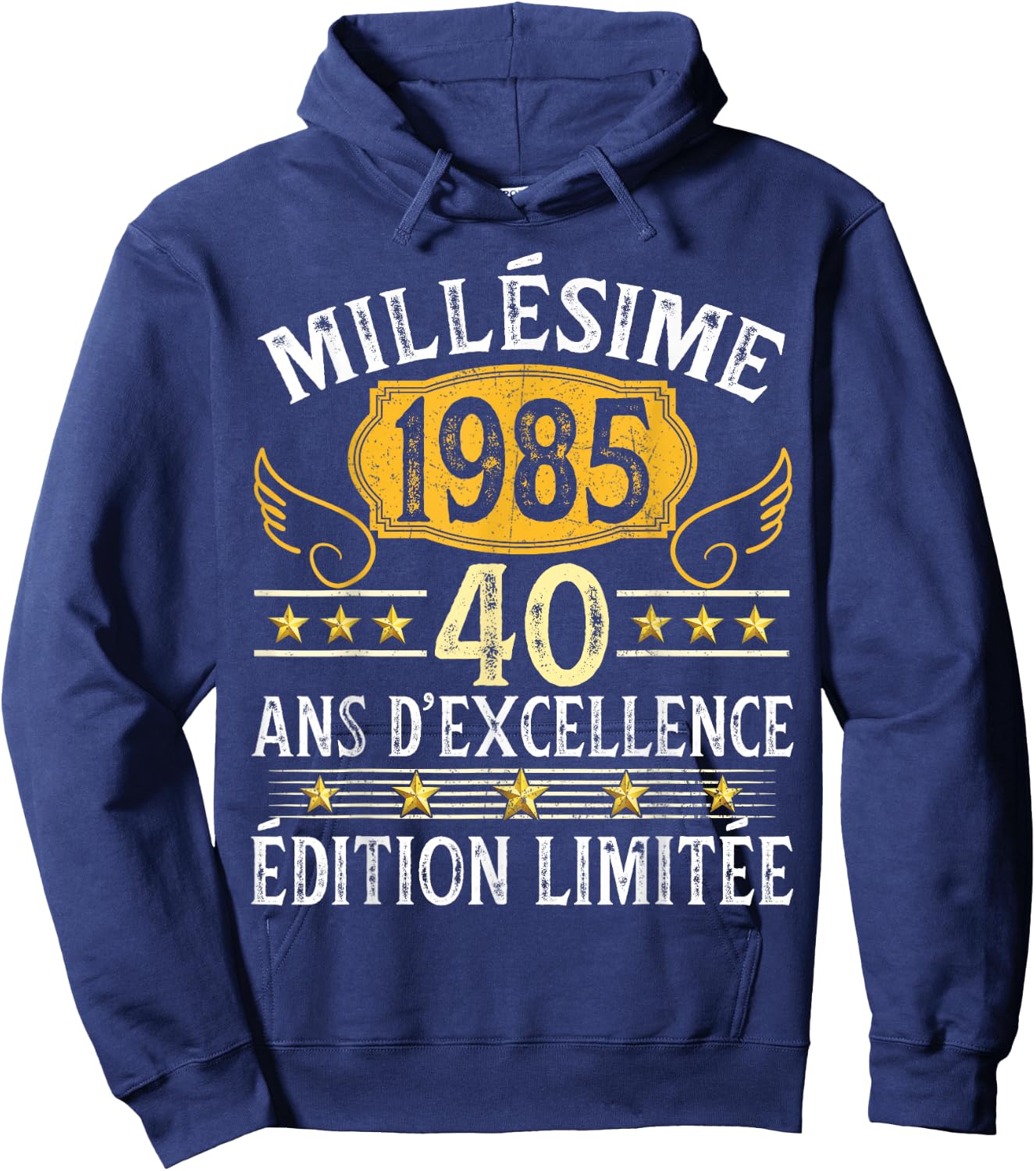 Vintage 1985 40 Years Birthday Man Woman Vintage 1985 , Black, S Hoodie - Hoodie | Navy