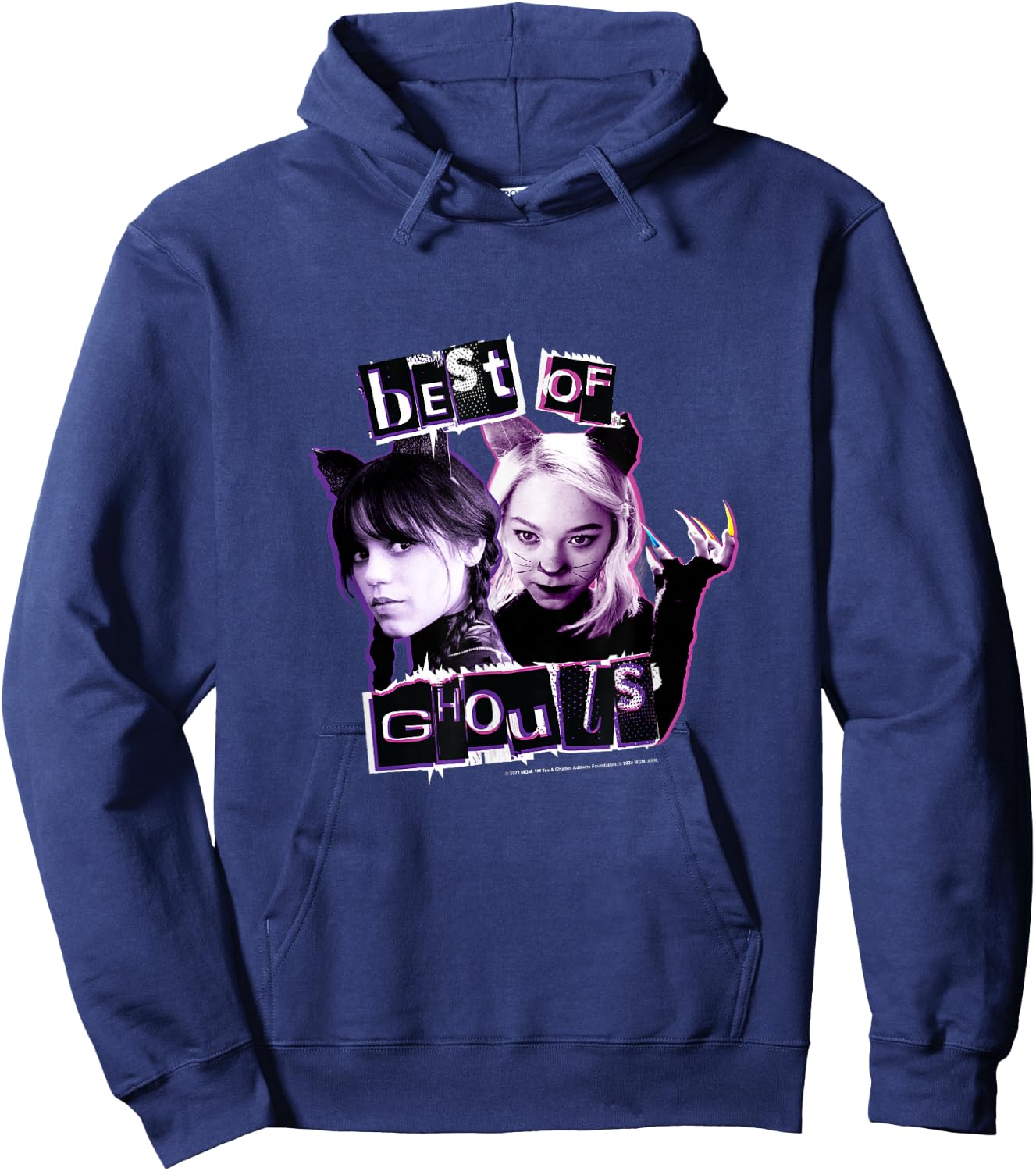 Wednesday Best of Ghouls Wednesday & Enid Vintage Hoodie - Hoodie | Navy