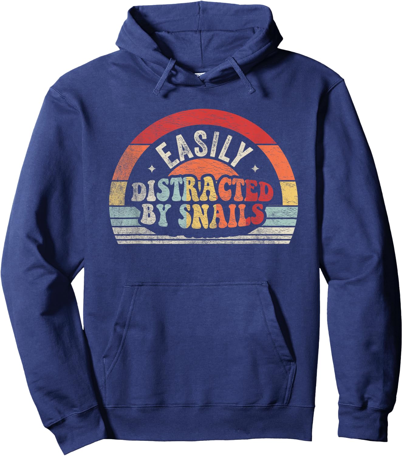 Retro Vintage Snail Lover Gifts Easily Distracted By Snails Hoodie - Hoodie | Navy