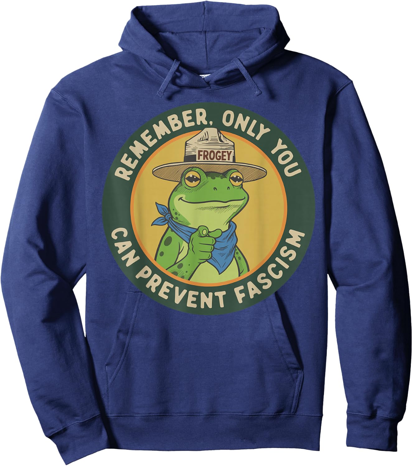 Only You Can Prevent Fascism Portland Frog Protest Hoodie - Hoodie | Navy
