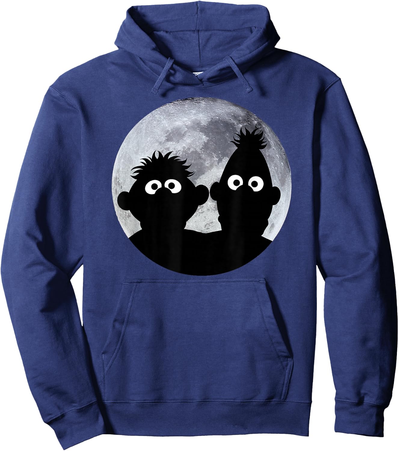 Sesame Street Ernie and Bert in the Moonlight Shadow Moonnight , black Hoodie - Hoodie | Navy