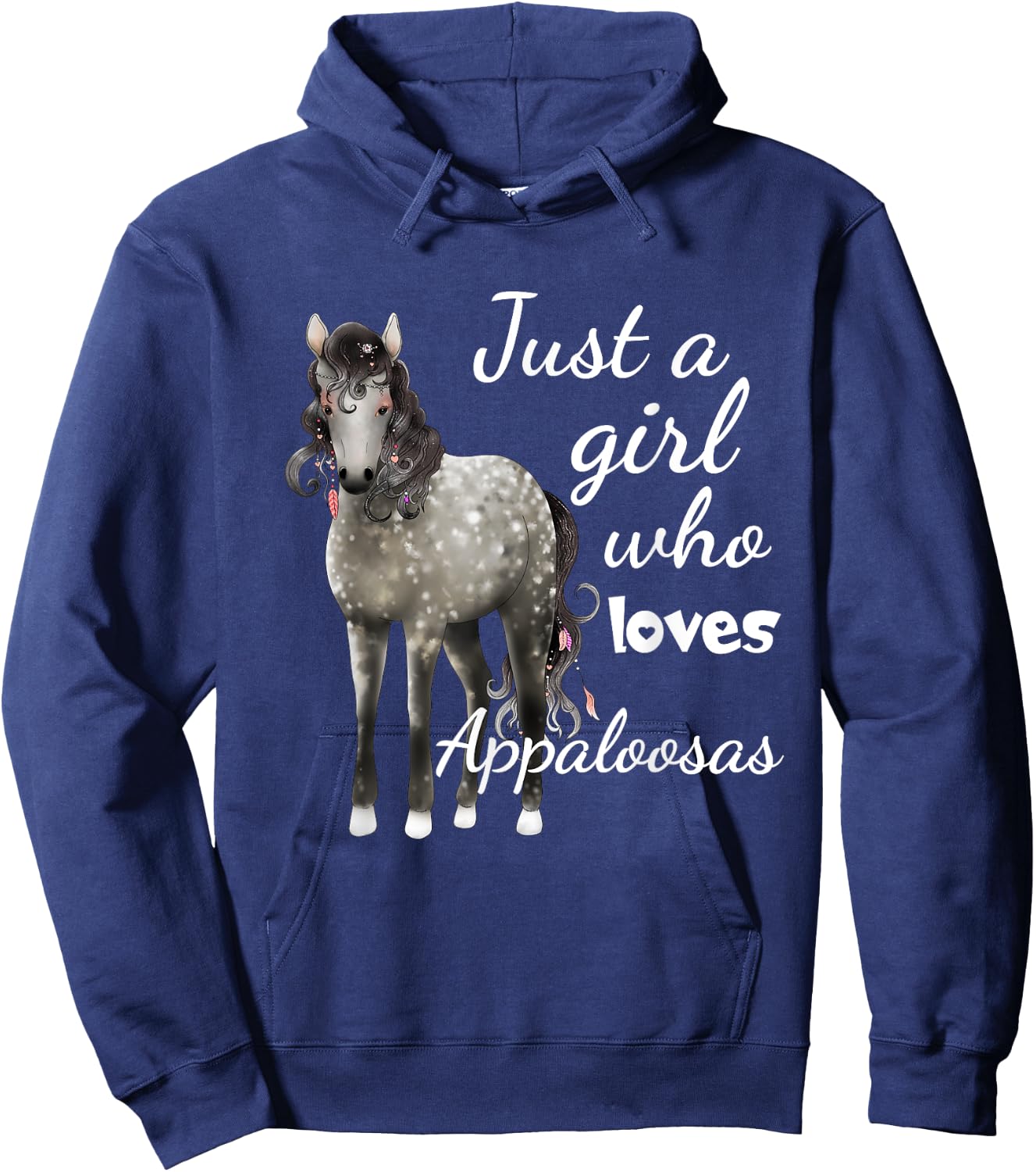 Just A Girl Who Loves Appaloosa Horses Gift Hoodie - Hoodie | Navy