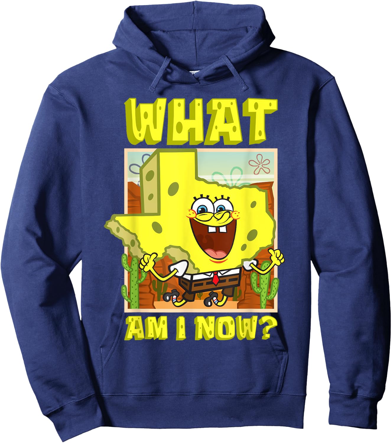 Mademark x SpongeBob SquarePants - SpongeBob Texas Map What Am I Texan SpongeBob Hoodie - Hoodie | Navy