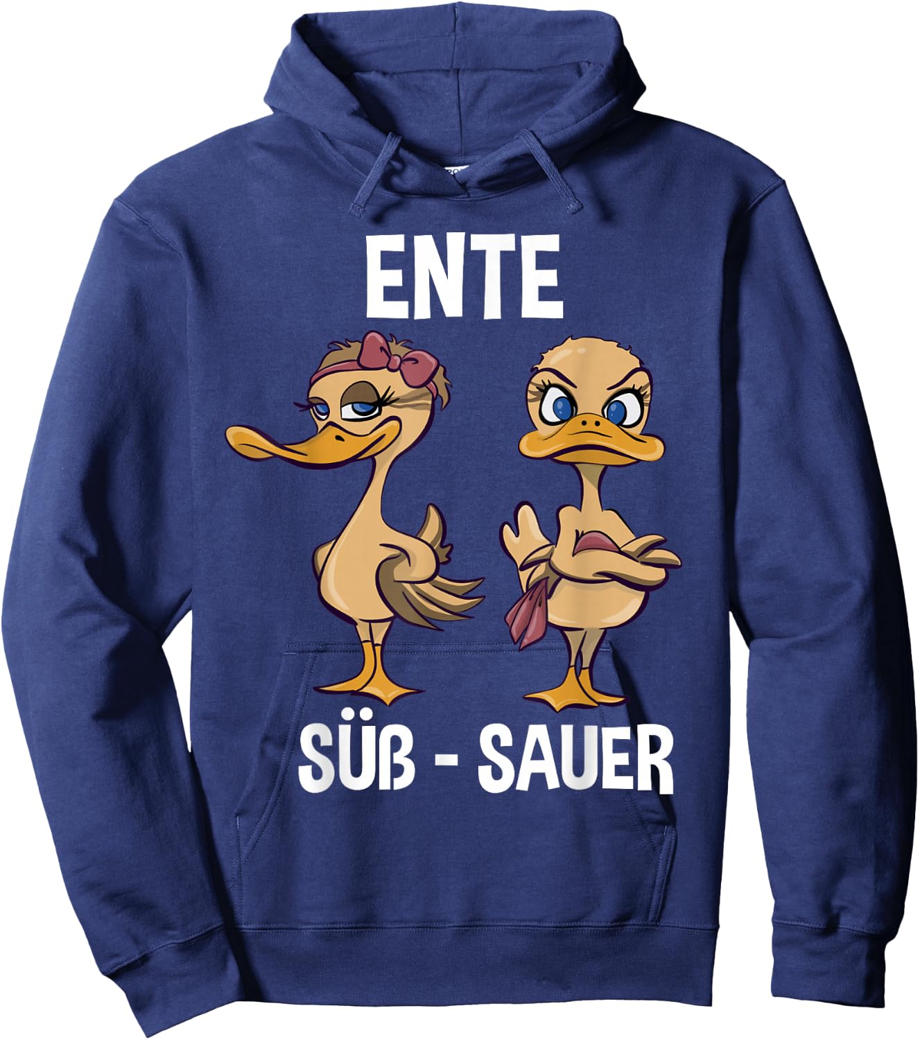 Funny Humour Duck Sweet Sour Ducks Lovers , black, s Hoodie - Hoodie | Navy