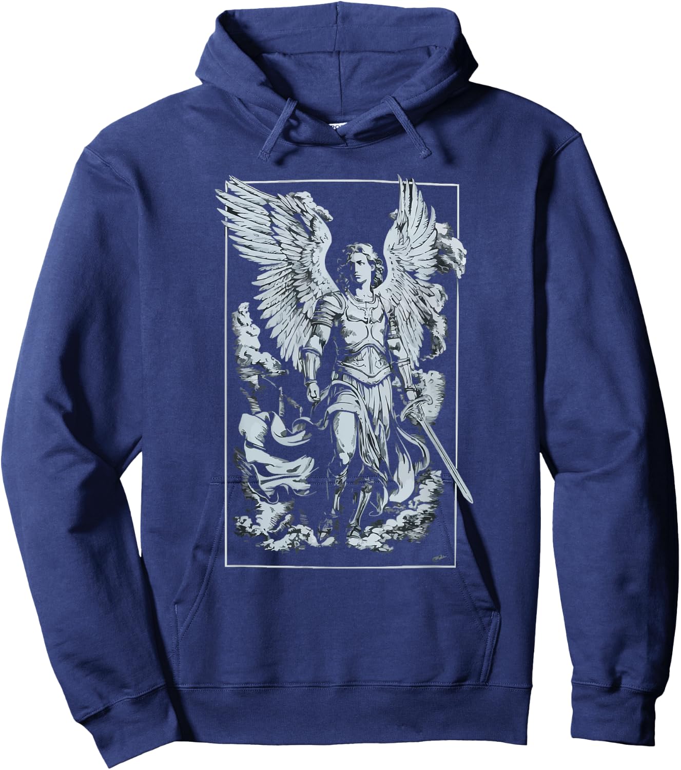 Archangel Catholic Religion Christianity Guardian Angel Hoodie - Hoodie | Navy