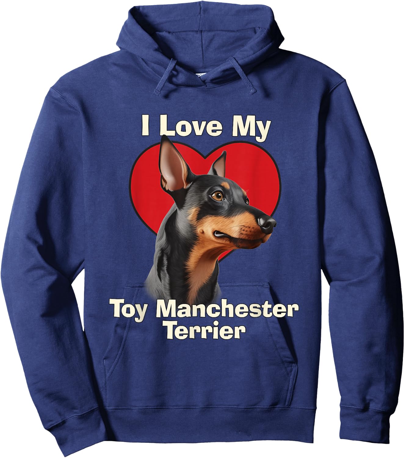 I Love My Toy Manchester Terrier Puppy Dog Hoodie - Hoodie | Navy