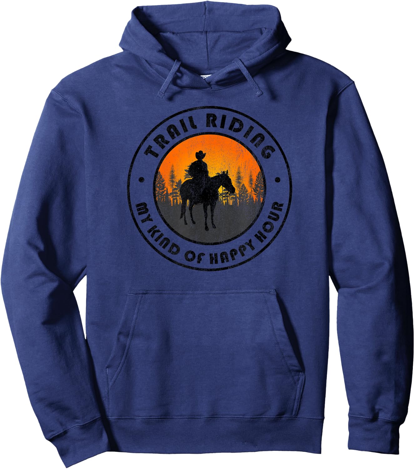Trail Riding | Horseback Camping Vintage Gift Women Hoodie - Hoodie | Navy