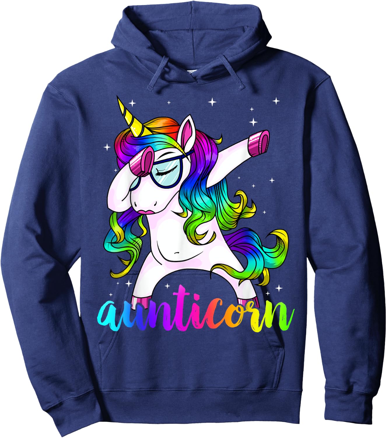 Aunticorn Aunty Dabbing Unicorn Auntie Aunt Christmas Gift Hoodie - Hoodie | Navy