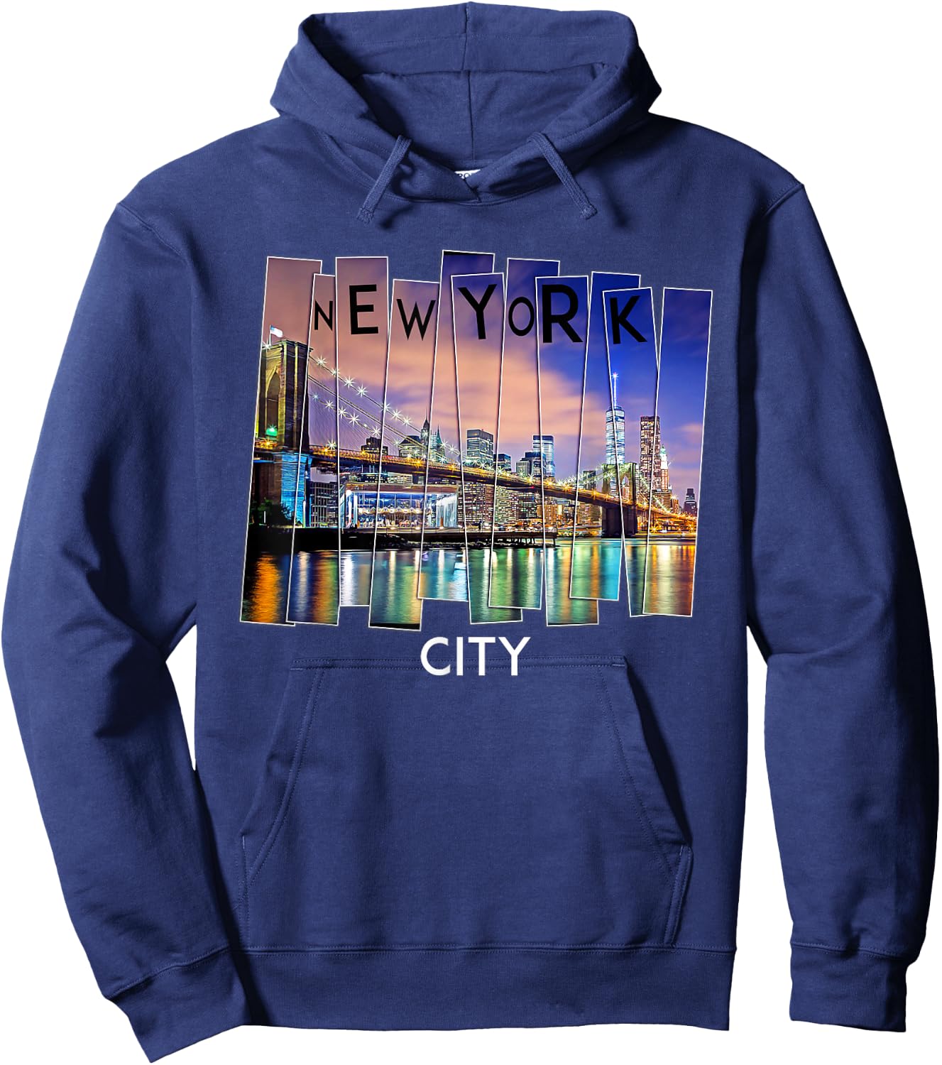 New York City Skyline North America Brooklyn Souvenirs Men Hoodie - Hoodie | Navy