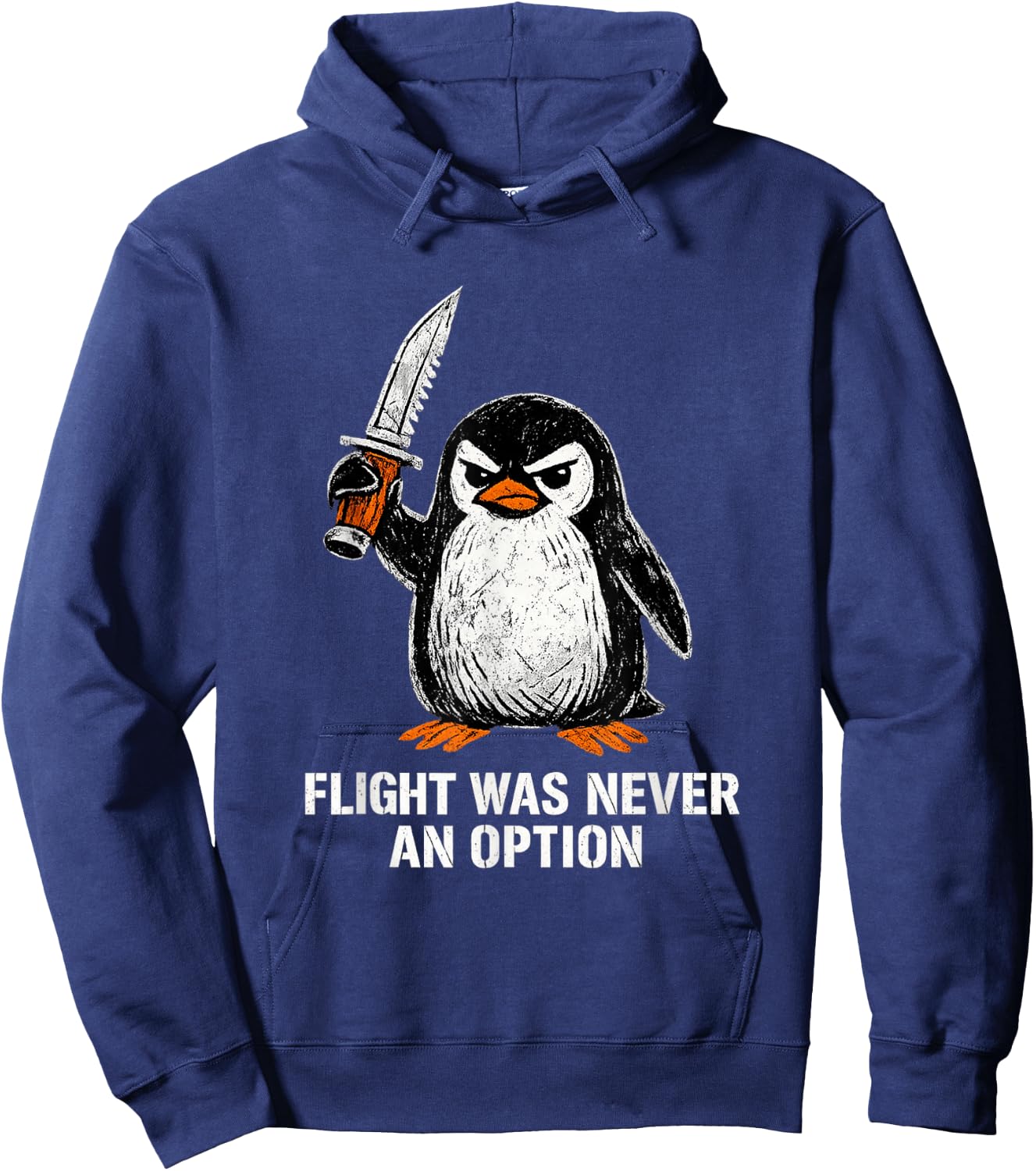 Flight was Never an Option Funny Humor Penguin Hoodie - Hoodie | Navy