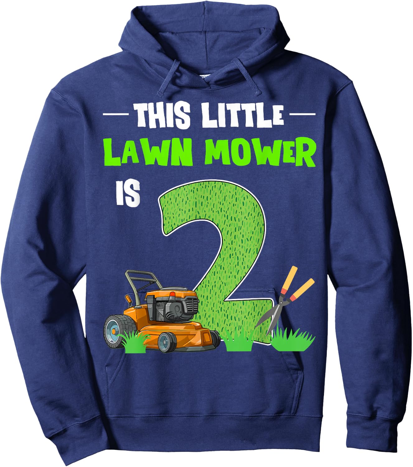 This Little Lawn Mower Is 2 Mowing 2nd Bday 2 Years Old Hoodie - Hoodie | Navy