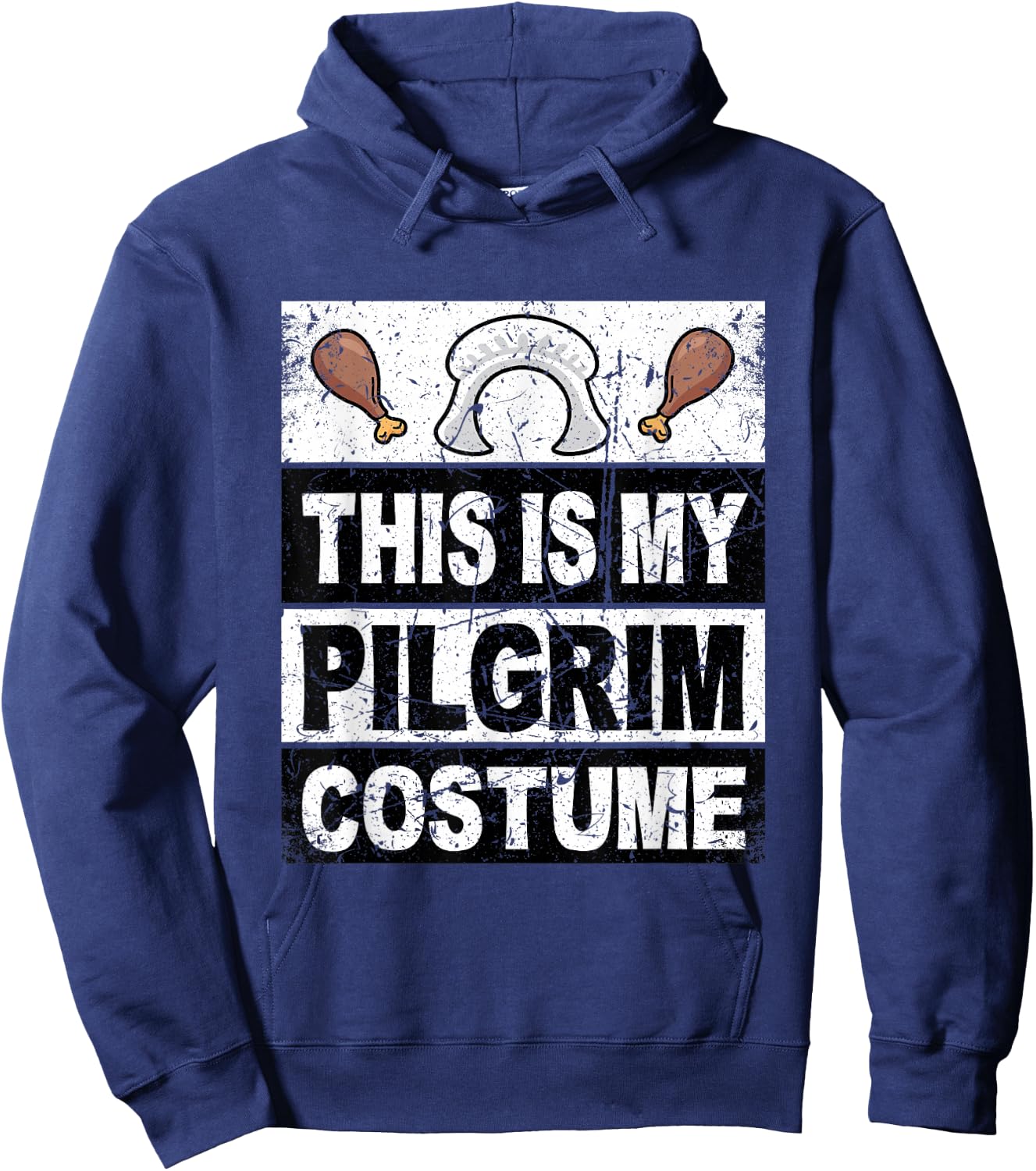 Thanksgiving Shirt Pilgrim Costume Turkey Day Woman Girls Hoodie - Hoodie | Navy
