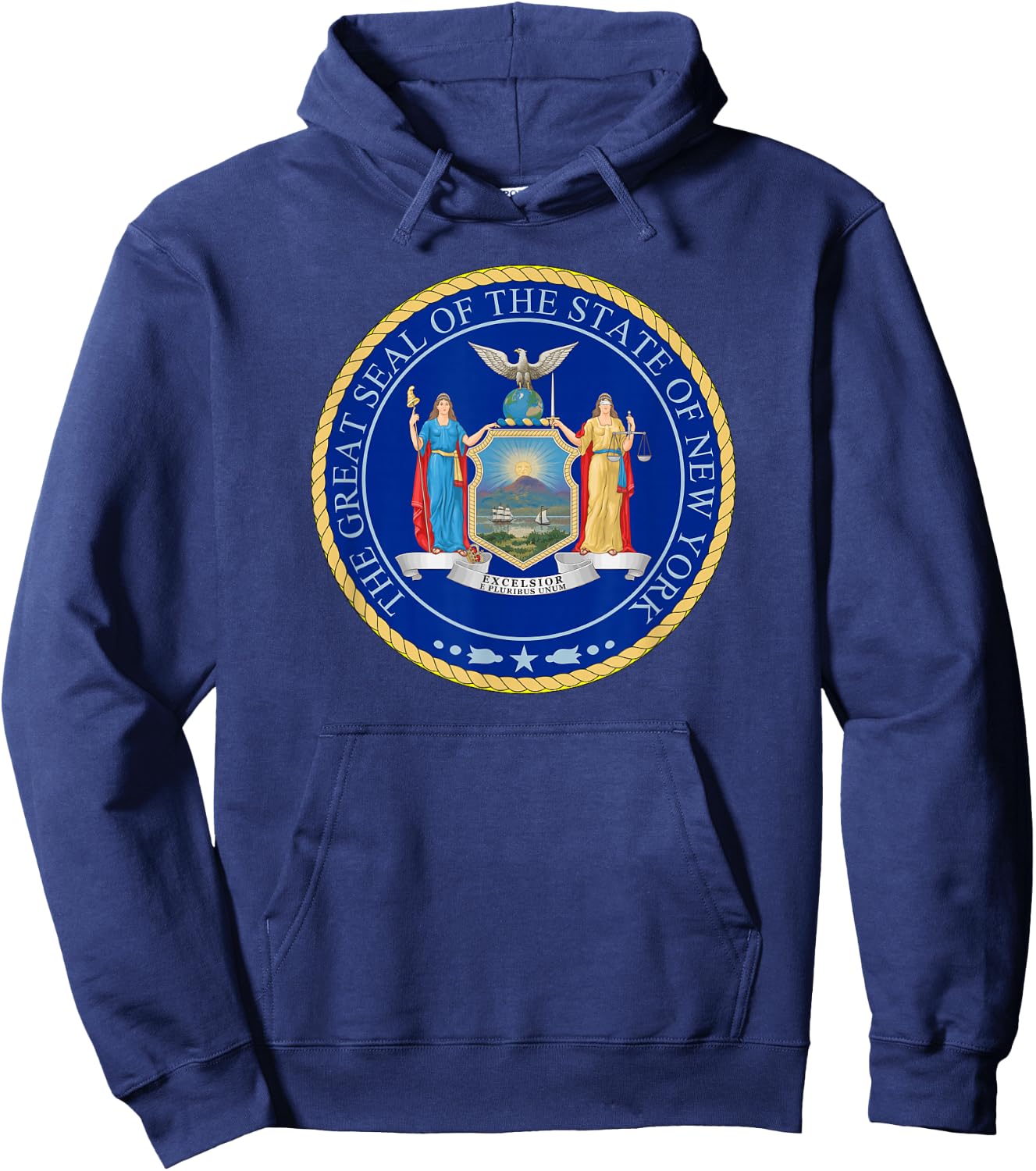 New York State Seal Flag Hoodie - Hoodie | Navy