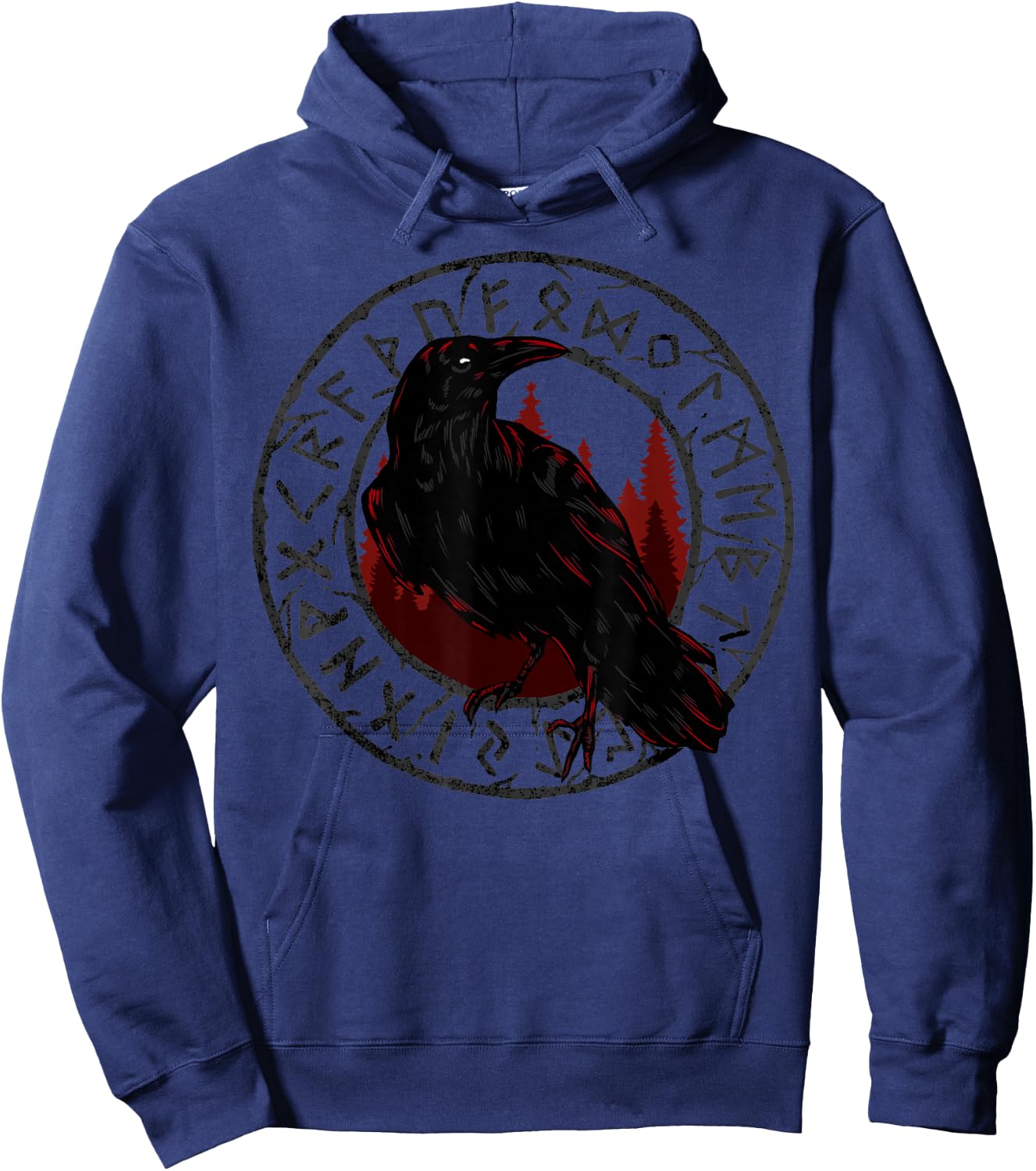 Viking Raven Celtic Mythology Odin Crow Hoodie - Hoodie | Navy