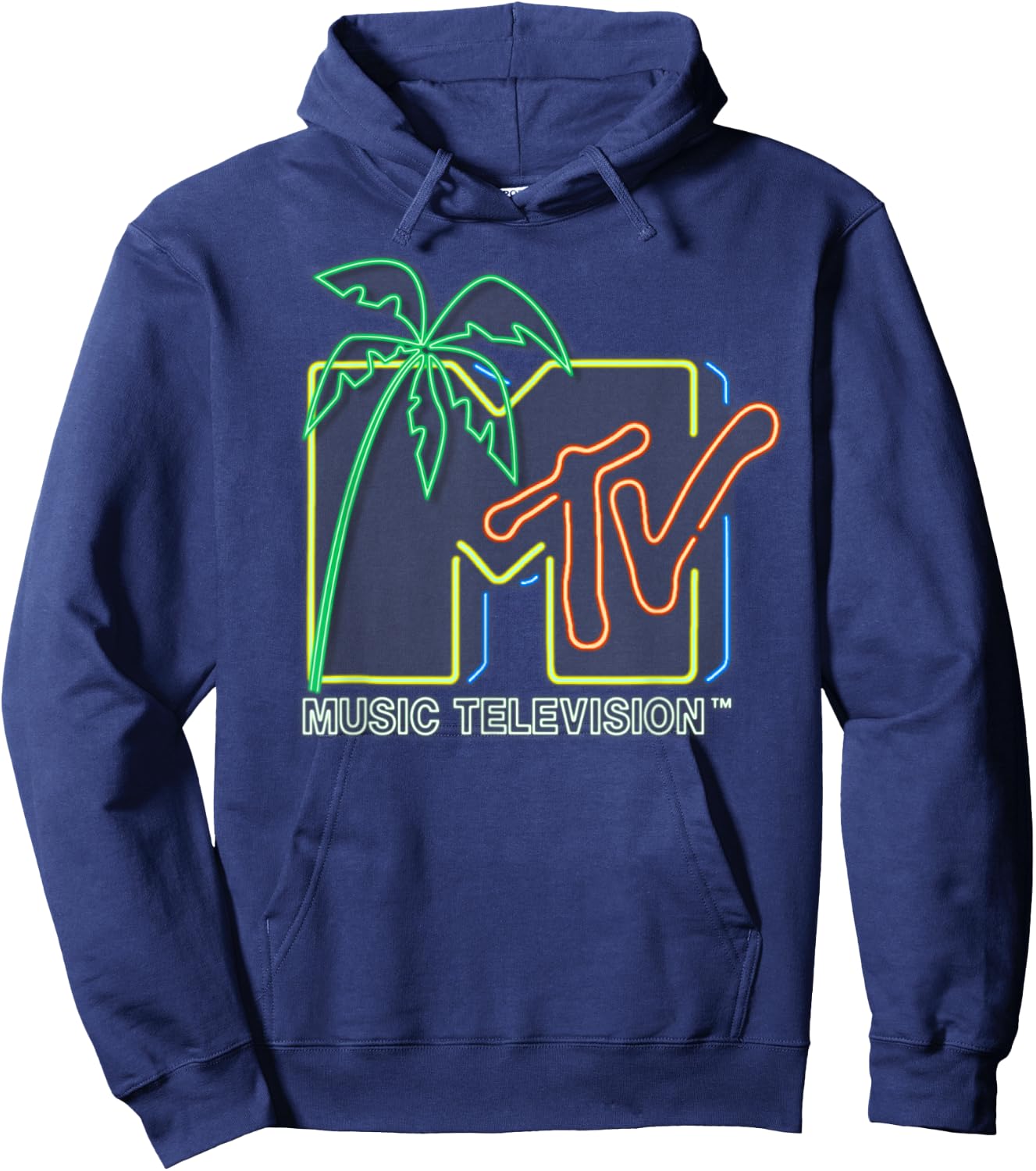 MTV - Neon Light Logo Hoodie - Hoodie | Navy