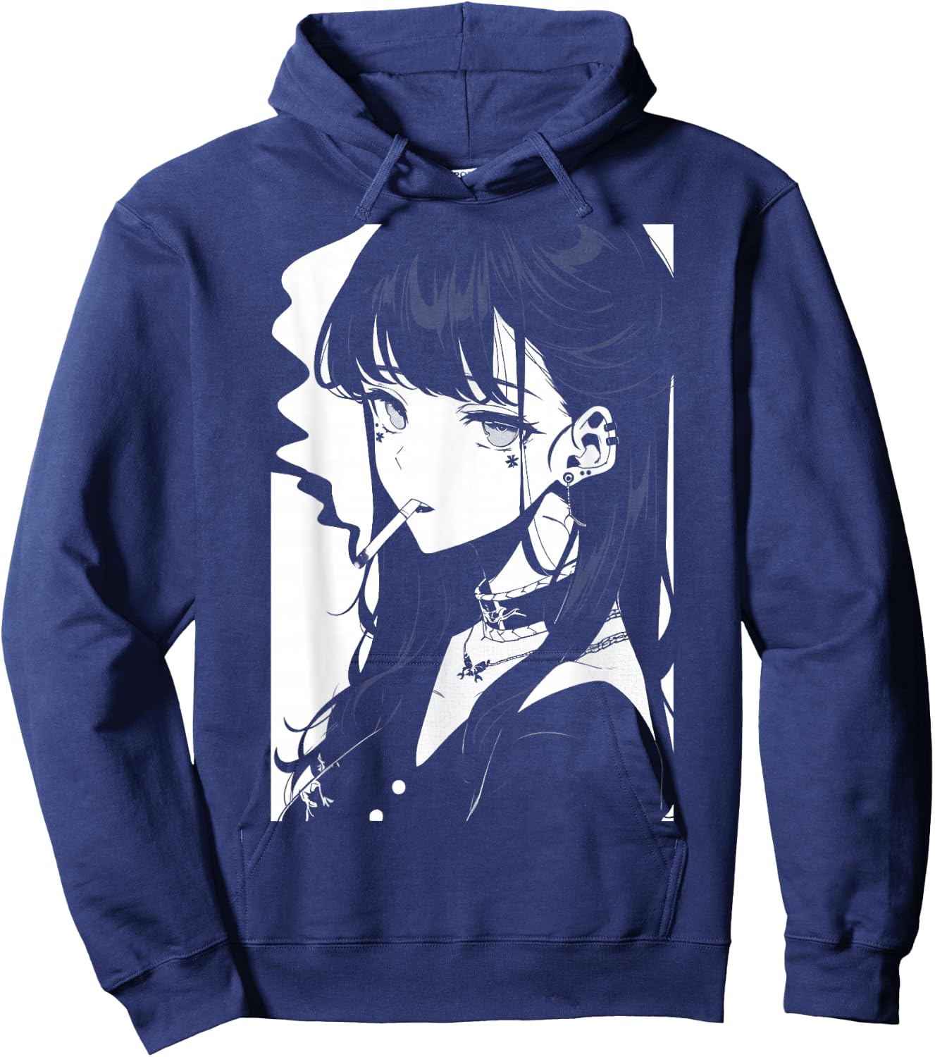 Alt Grunge Pastel Goth Edgy Emo Egirl Punk Anime Manga Girl , black Hoodie - Hoodie | Navy