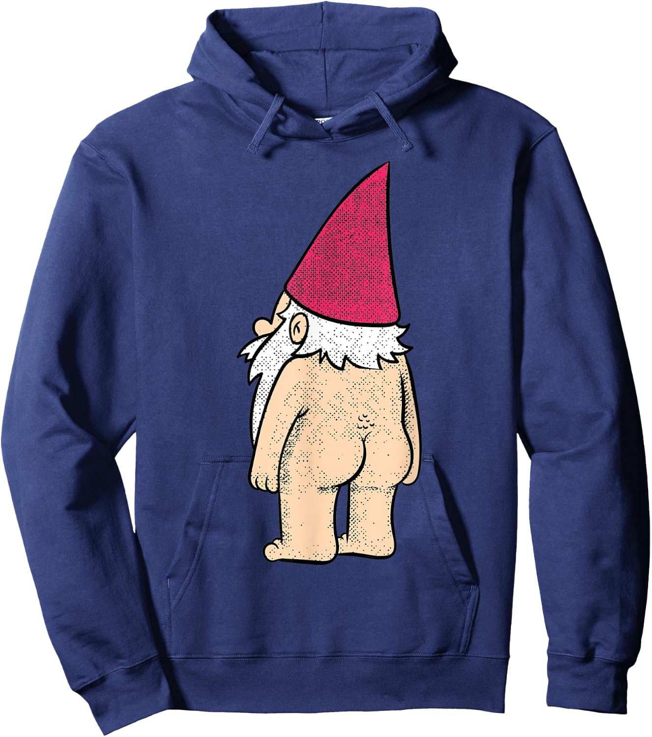 Cheeky Naked Gnome Funny Garden Humor Joke Design Hoodie - Hoodie | Navy