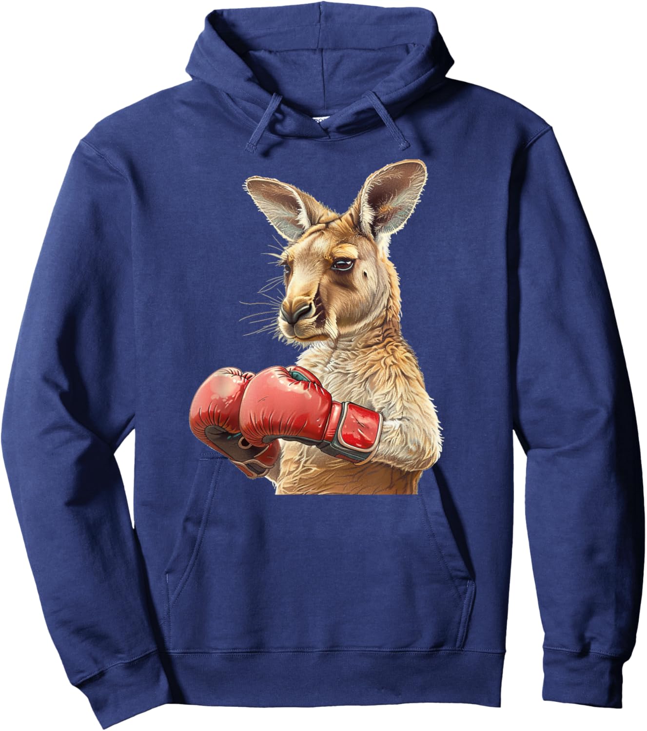 Cool Kangaroo Costume with Boxing Gloves , black Hoodie - Hoodie | Navy