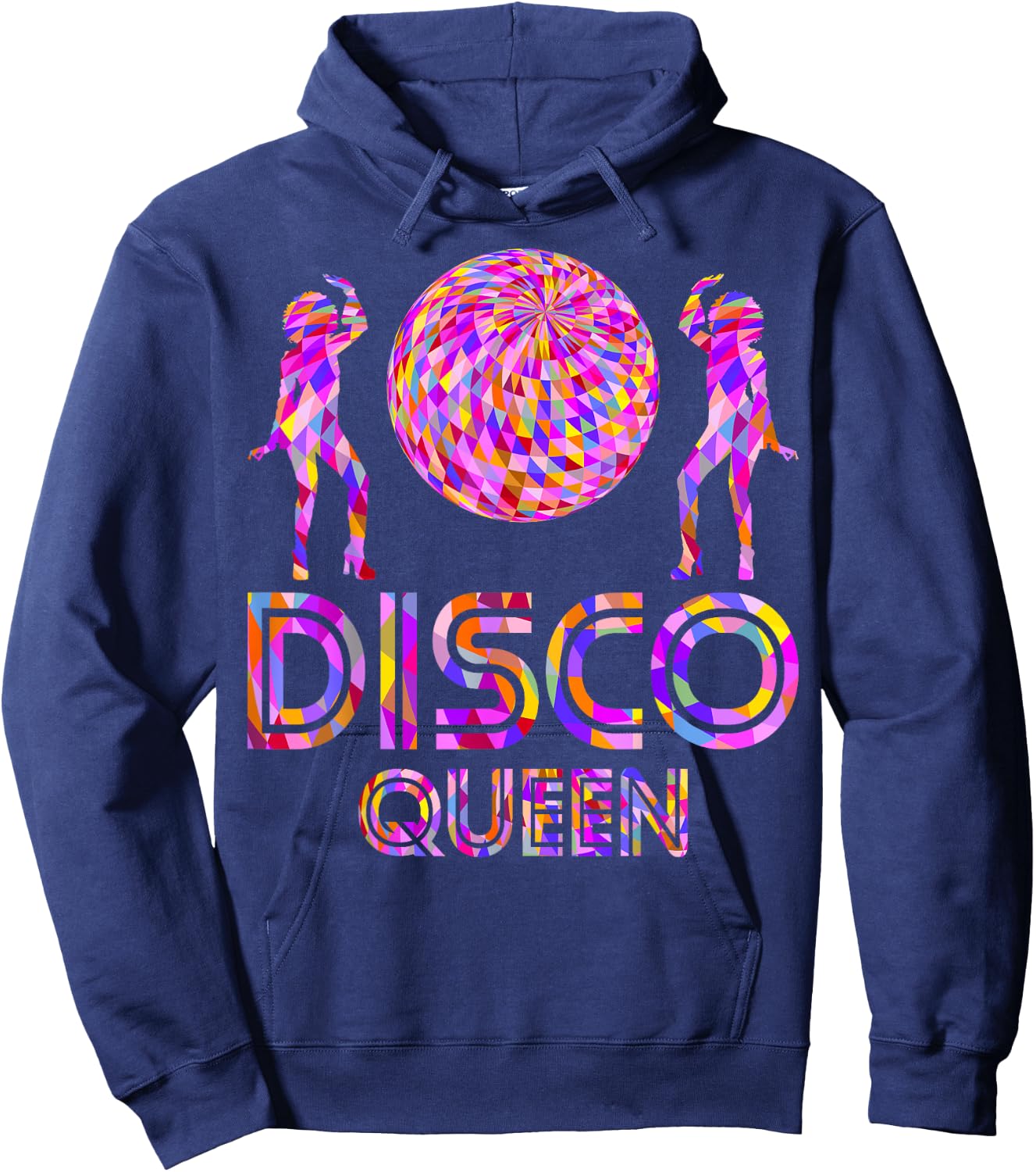 Fantastic Natural Diva Afro Disco Queen 70's Party , black Hoodie - Hoodie | Navy
