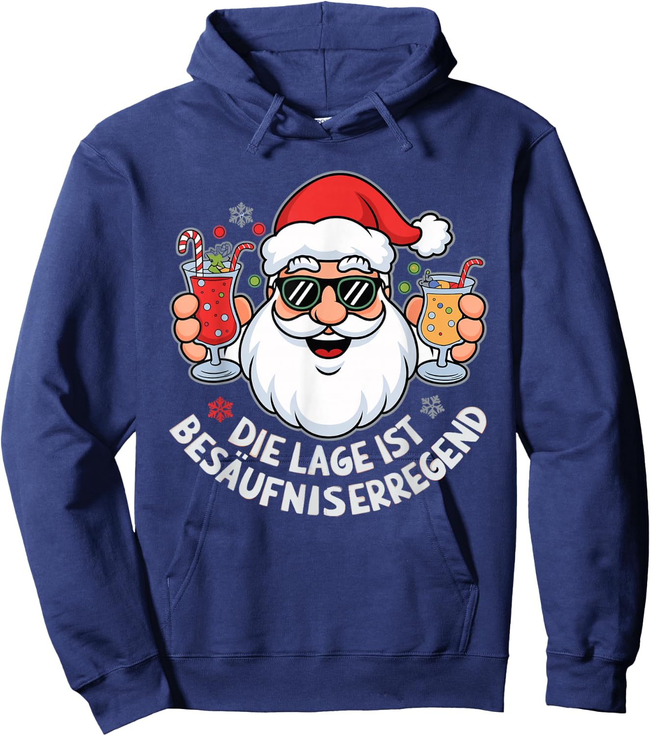 with German Text "Die Lage Ist Besäufniserregend Christmas", black Hoodie - Hoodie | Navy