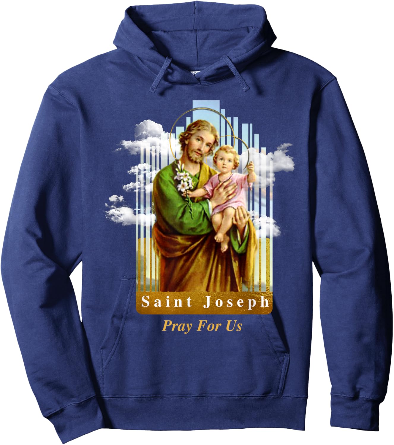 Saint Joseph Catholic Church St. Joseph With Infant Jesus Hoodie - Hoodie | Navy
