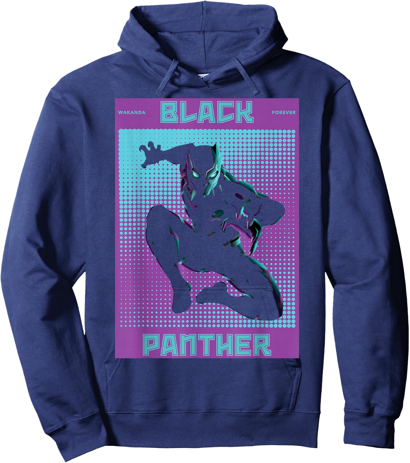 Marvel Black Panther Halftone Pop Art Poster Hoodie - Hoodie | Navy
