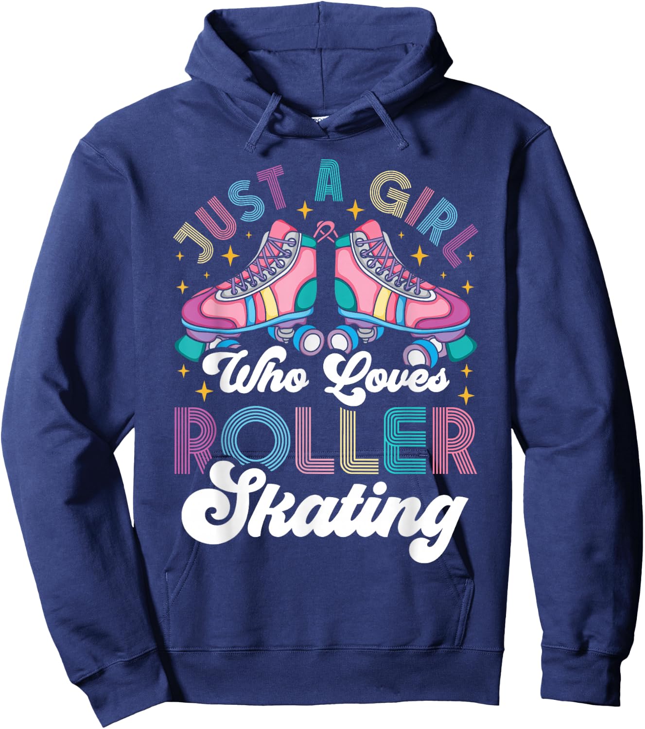 Cool Roller Skating Skate Girl 1970s Retro Just A Girl Who Hoodie - Hoodie | Navy