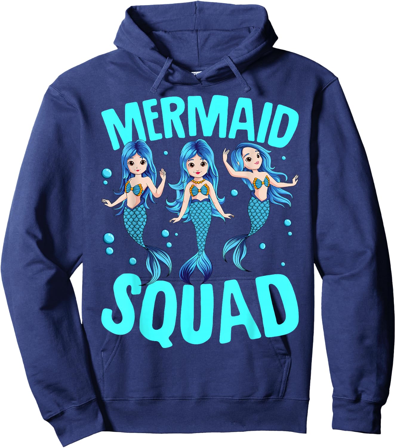 Mermaid Squad Birthday Matching Women Kids Hoodie - Hoodie | Navy