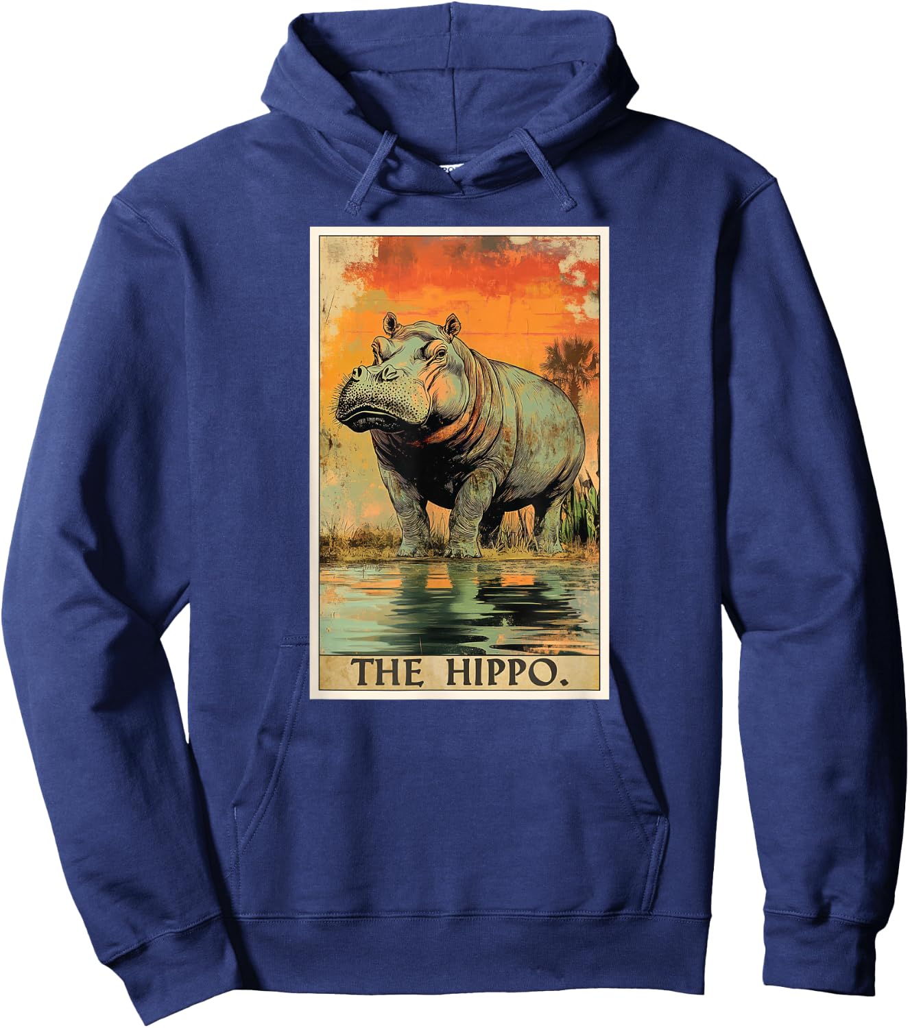 Hippo Tarot Card Hippos Hippo Hoodie - Hoodie | Navy