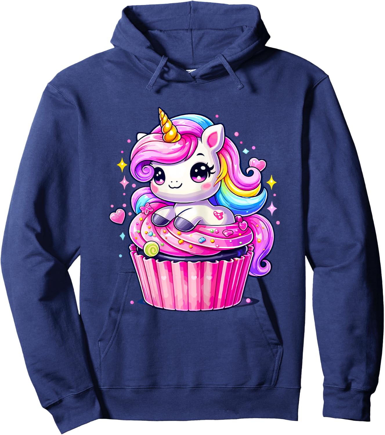cute Unicorn Cupcake Unicorn Party Family Hoodie - Hoodie | Navy