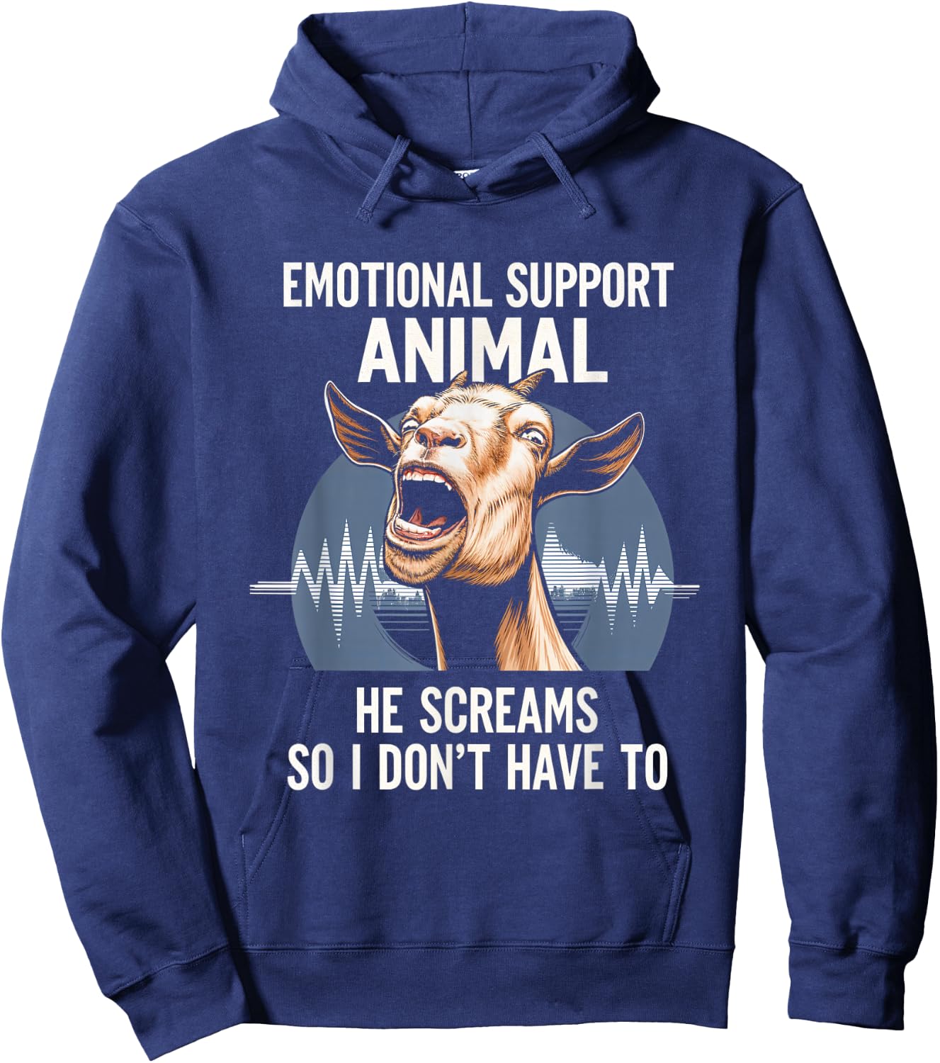 Emotional Support Animal Goat Scream Goat Lover Hoodie - Hoodie | Navy