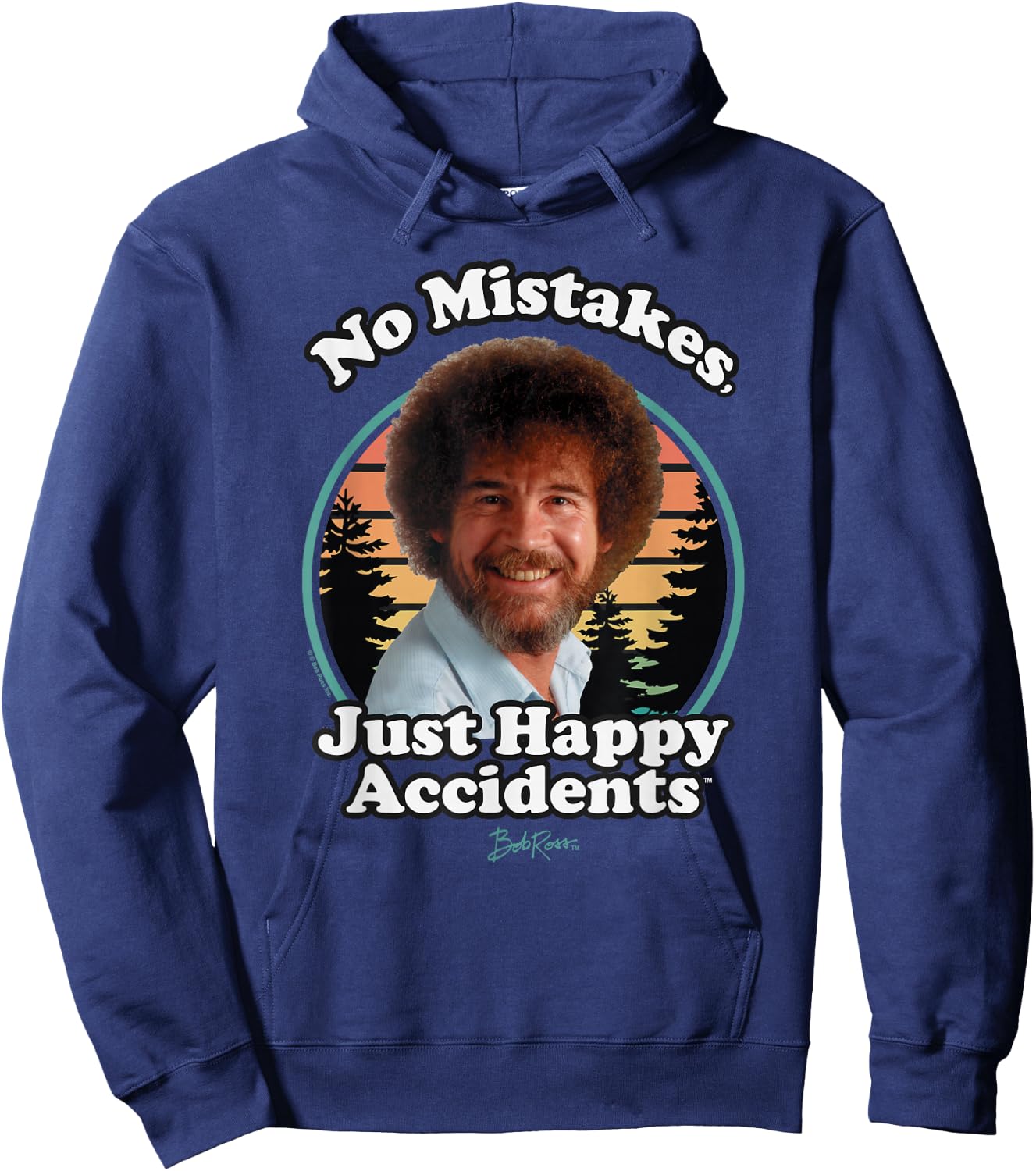 Bob Ross Happy Retro Hoodie - Hoodie | Navy
