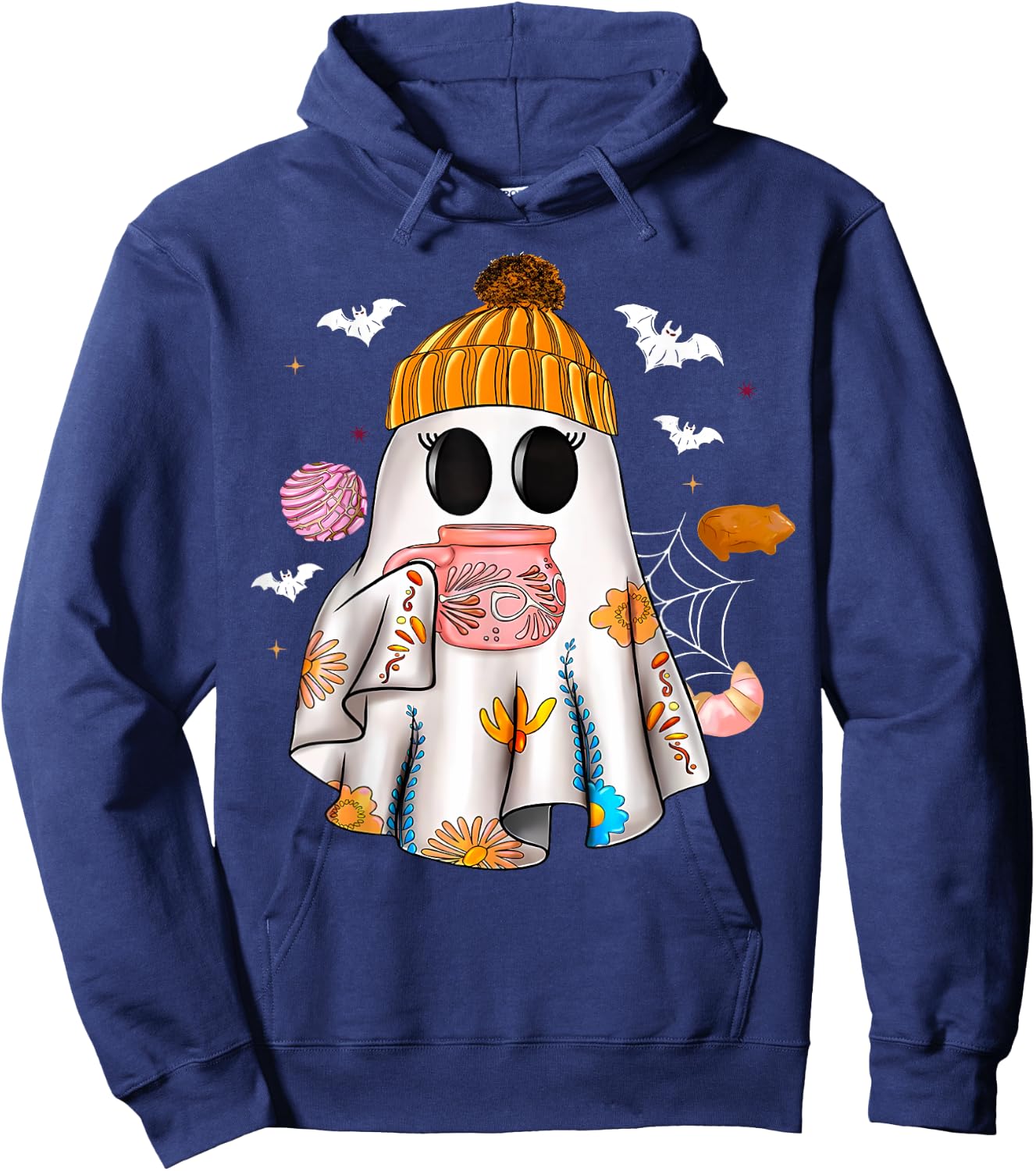 Ghost Spanish Halloween Mexican Spooky Conchas And Cucuys Hoodie - Hoodie | Navy