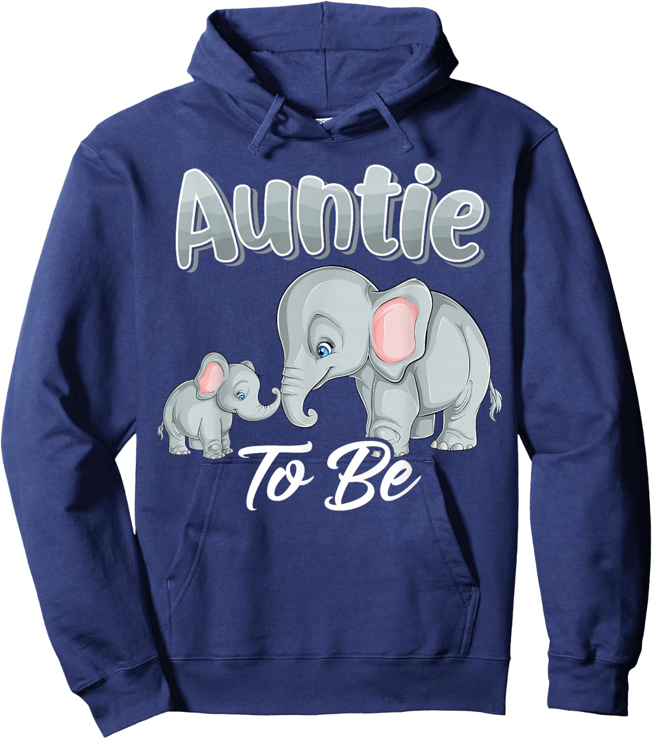 Soon Auntie to Be Elephants for Baby Shower Gender Reveal Hoodie - Hoodie | Navy