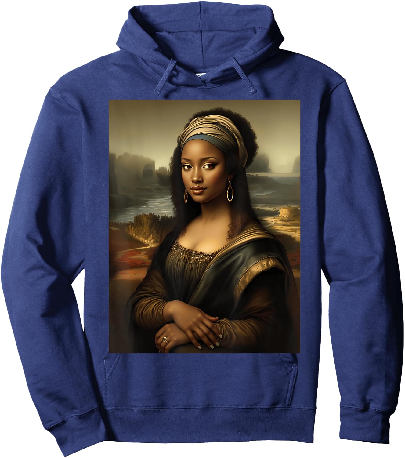Black Mona Lisa African American Black History Month Funny Hoodie - Hoodie | Navy