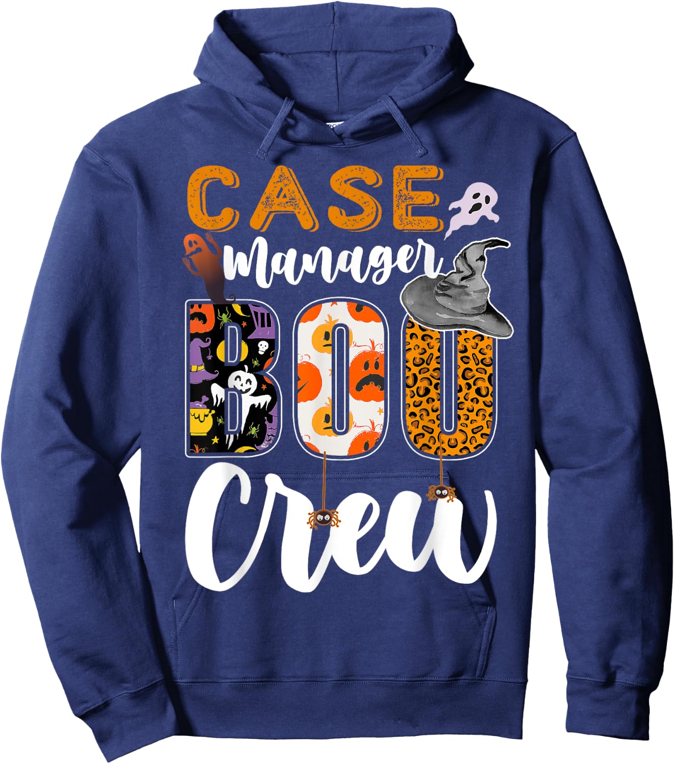 Case Manager Boo Crew Halloween Matching Social Services Hoodie - Hoodie | Navy