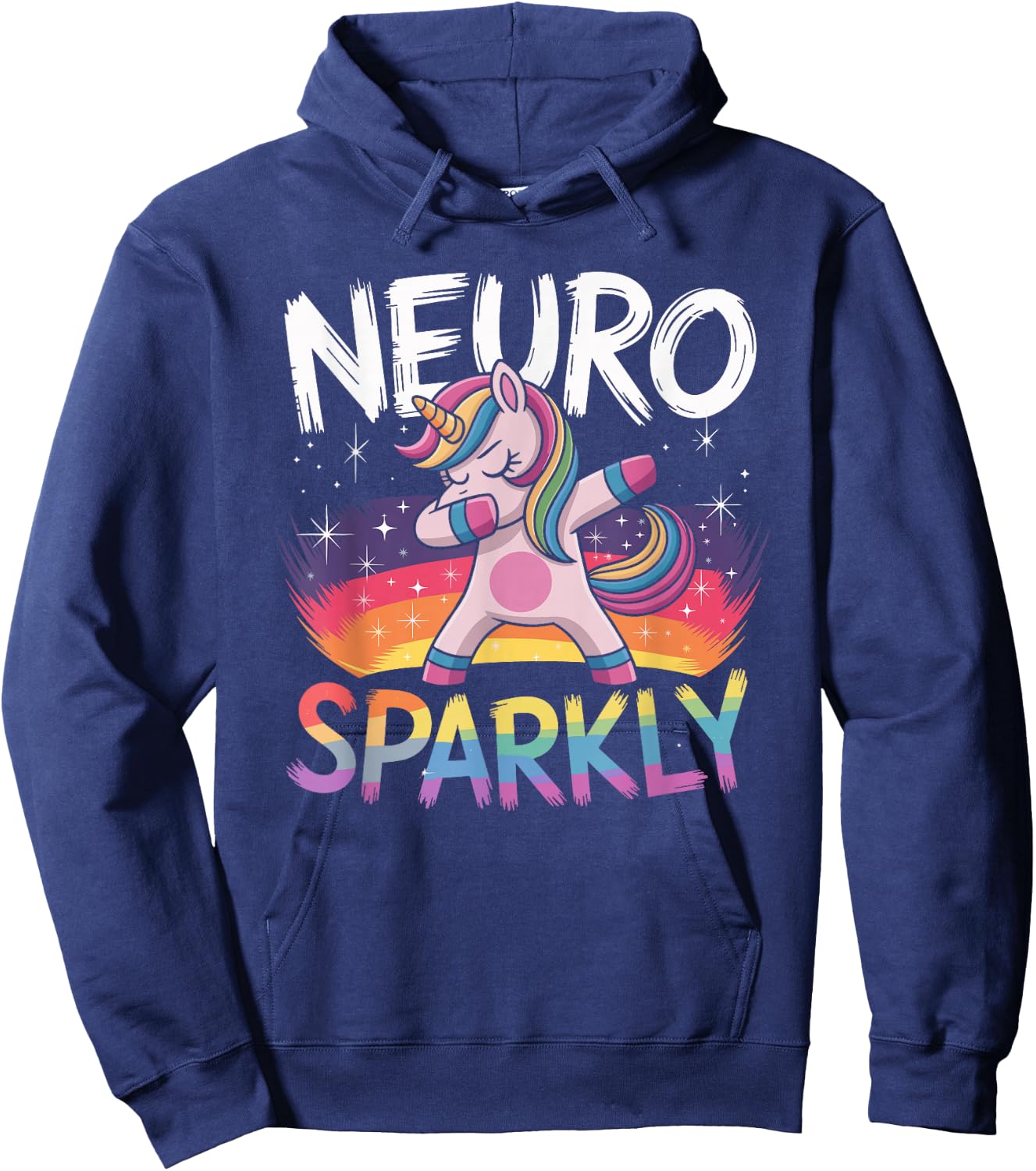 Neurodivergent Neurosparkly Neurodivergence Unicorn ADHD Hoodie - Hoodie | Navy