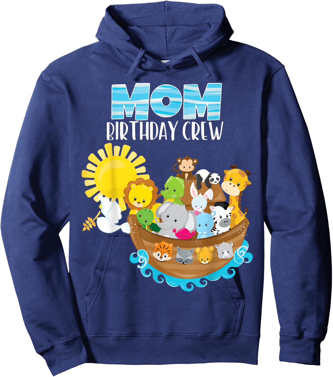 Noah's Ark Birthday Party Mom Birthday Crew Toddler Bday Hoodie - Hoodie | Navy