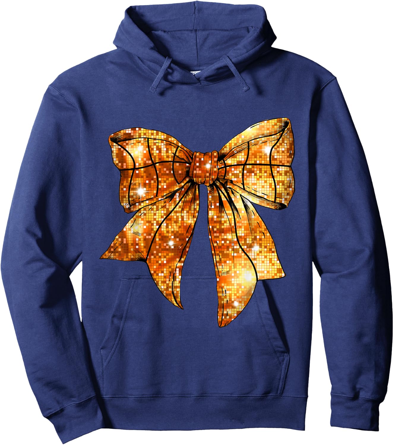 Basketball Mom Coquette Bow For Gameday Hoodie - Hoodie | Navy