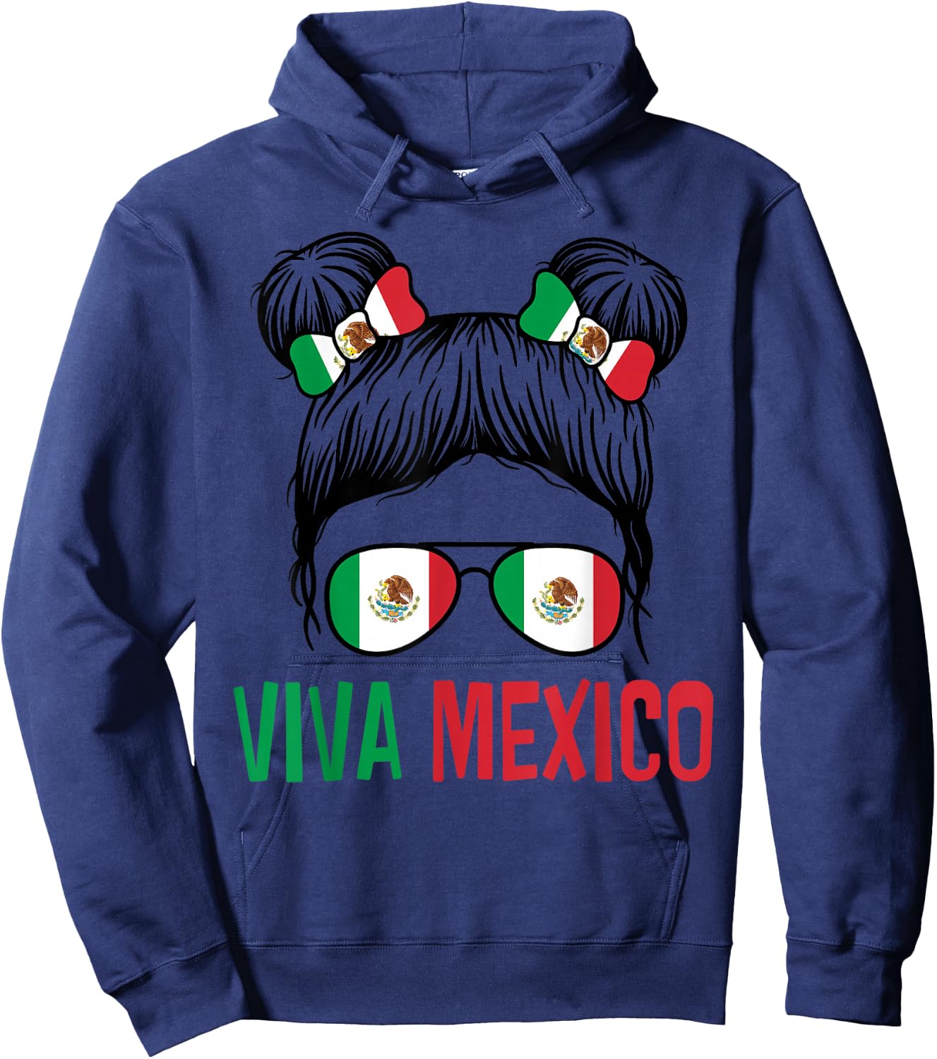 Viva Mexico Shirt Kids Girls Independence Day Mexican Flag Hoodie - Hoodie | Navy