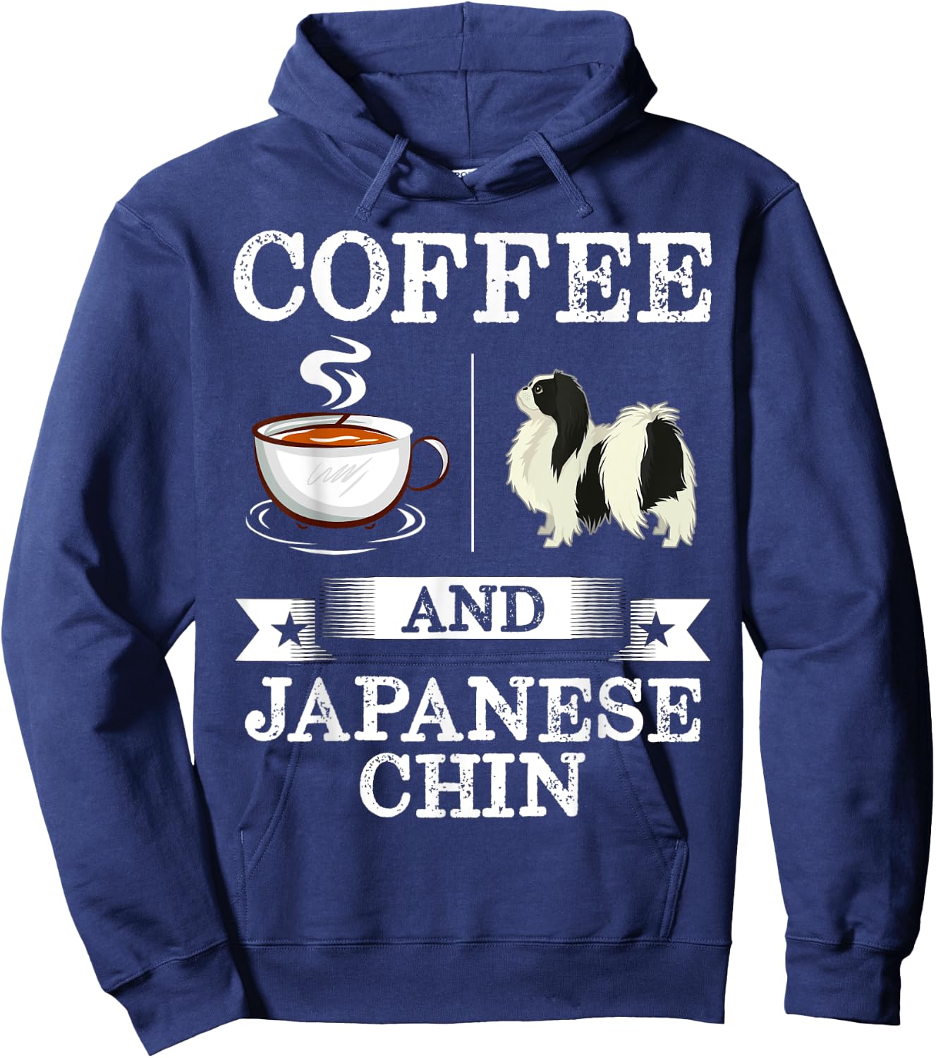 Japanese Chin Shirt Coffee And Japanese Chin Cute Dog Gift Men Women Girls Kids Hoodie - Hoodie | Navy