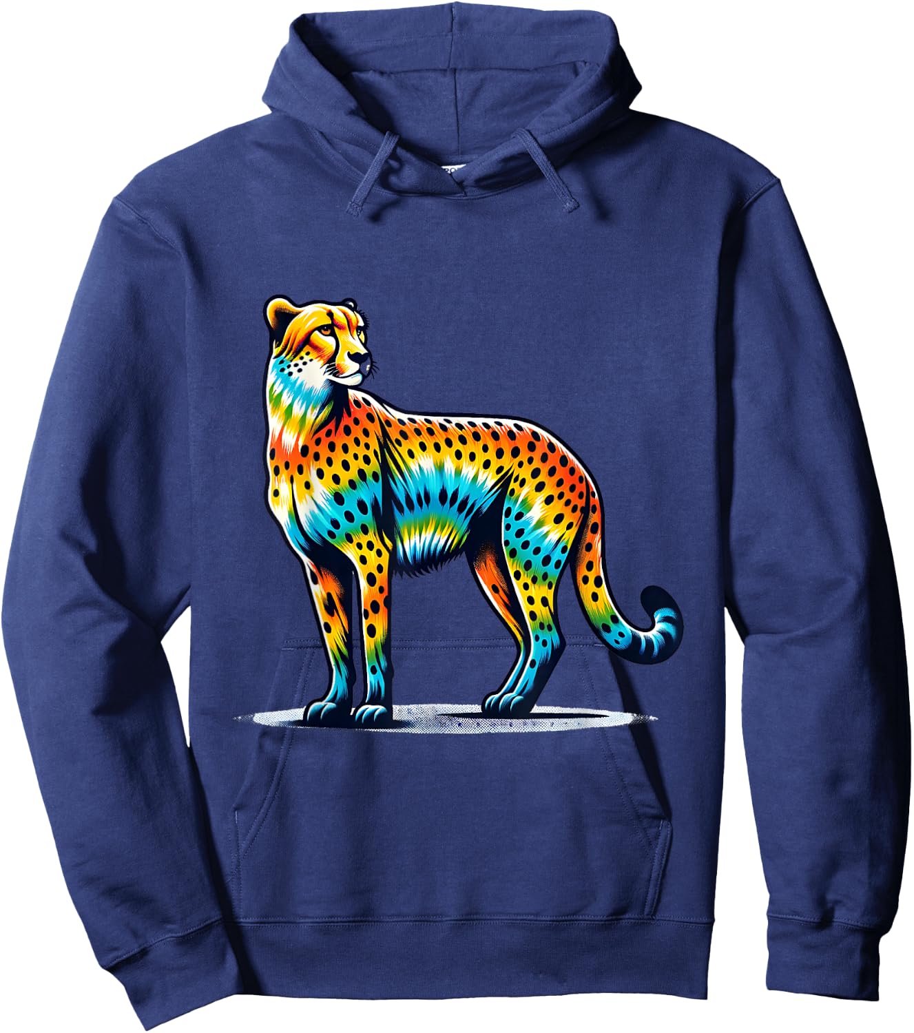 Tie Dye Cheetah - Colorful Hippie Wildcat Design Hoodie - Hoodie | Navy