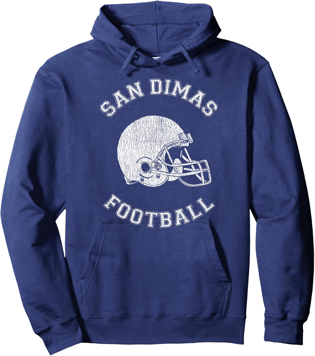 San Dimas Football Distressed 1980's Retro P.E.Dept Style Hoodie - Hoodie | Navy