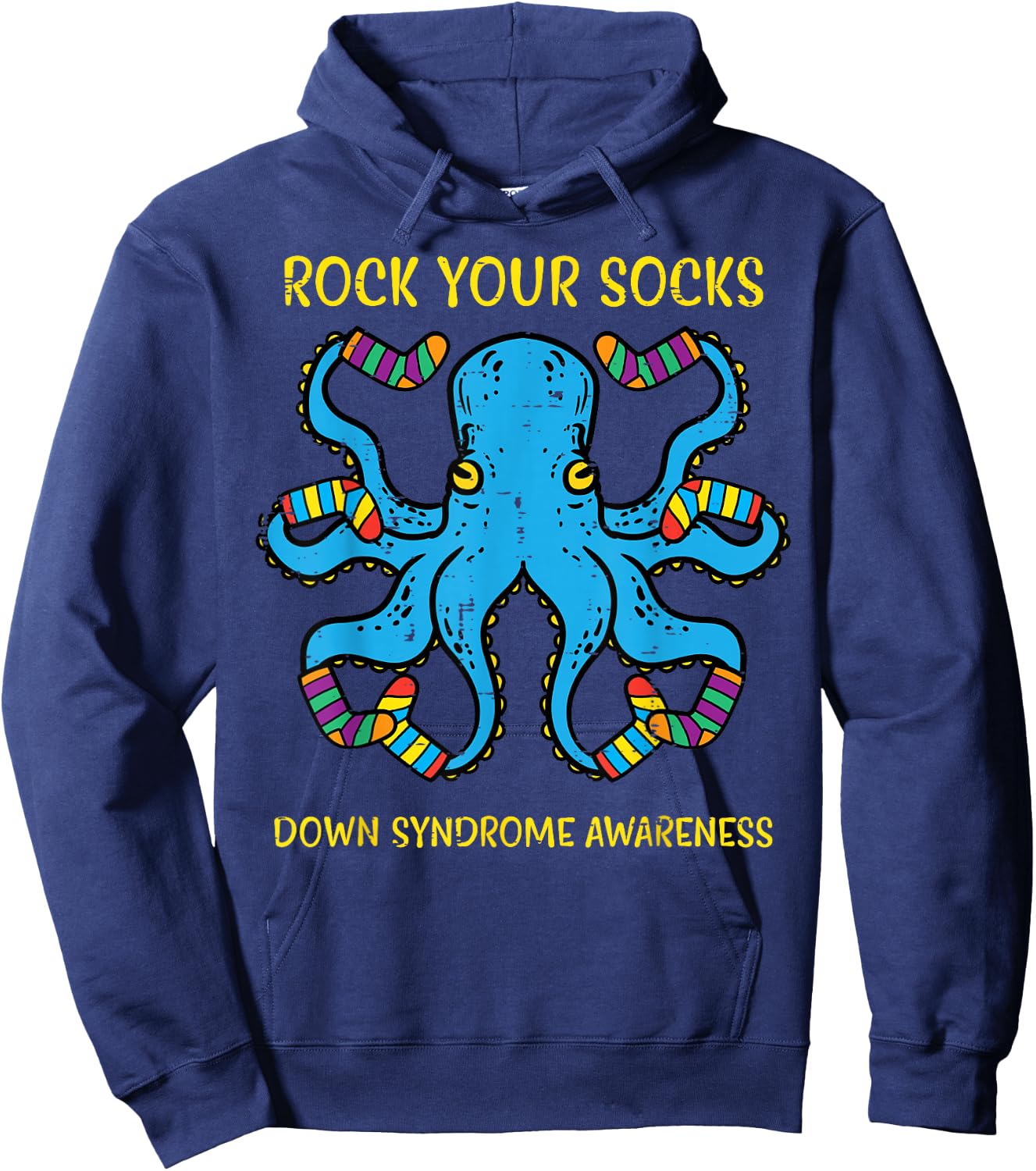 Down Syndrome Awareness Octopus Rock Your Sock Men Women Kid Hoodie - Hoodie | Navy