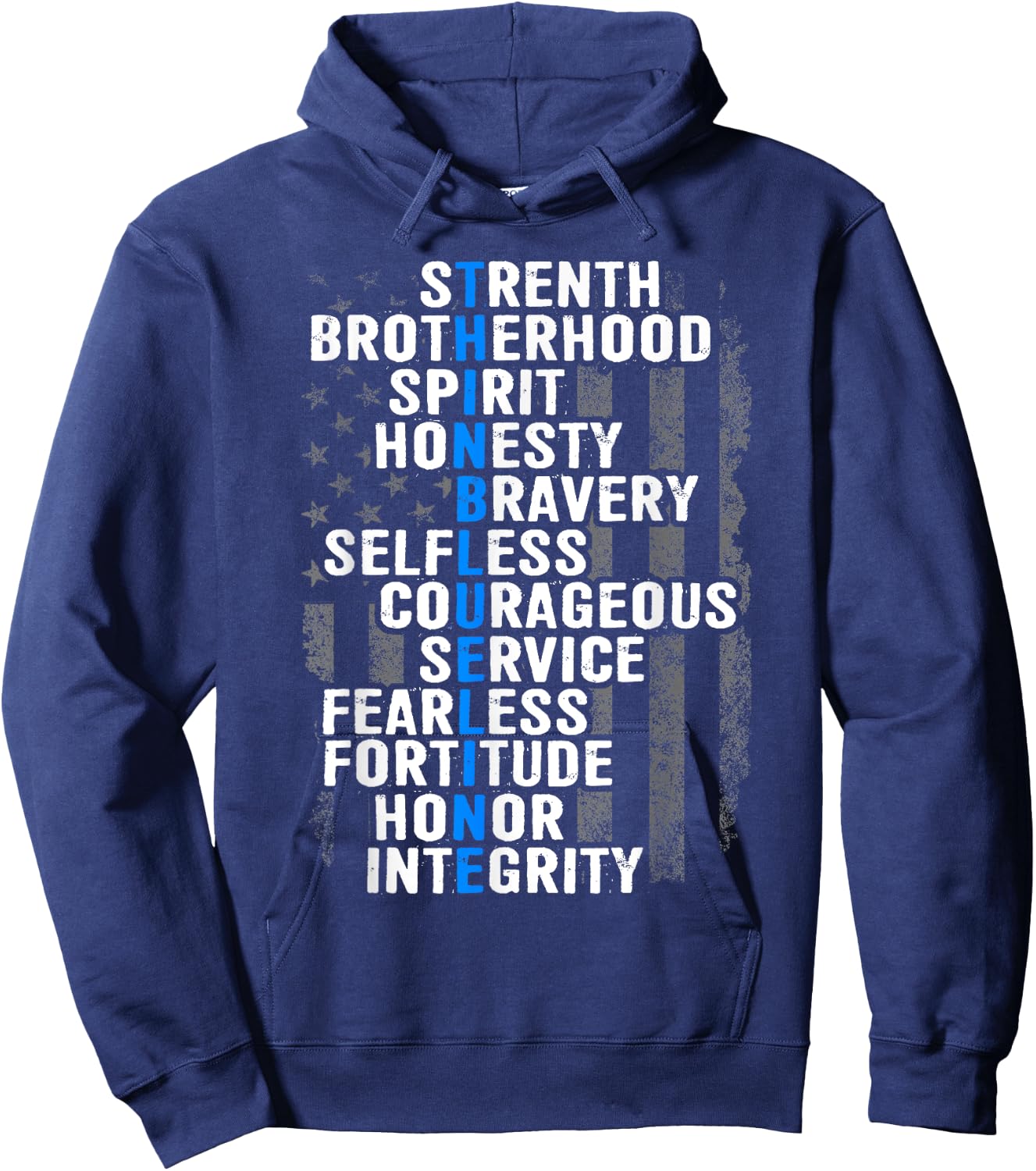 Law Enforcement Flag Police Appreciation Design Hoodie - Hoodie | Navy
