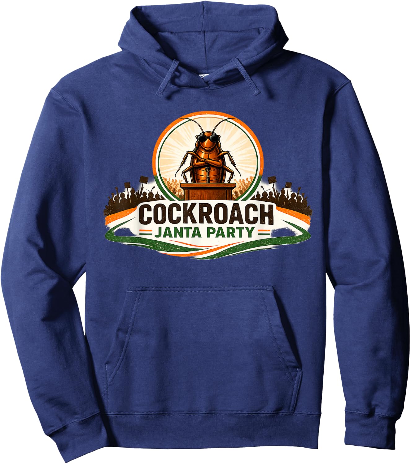 Cockroach Janta Party Funny Political Meme Hoodie - Hoodie | Navy